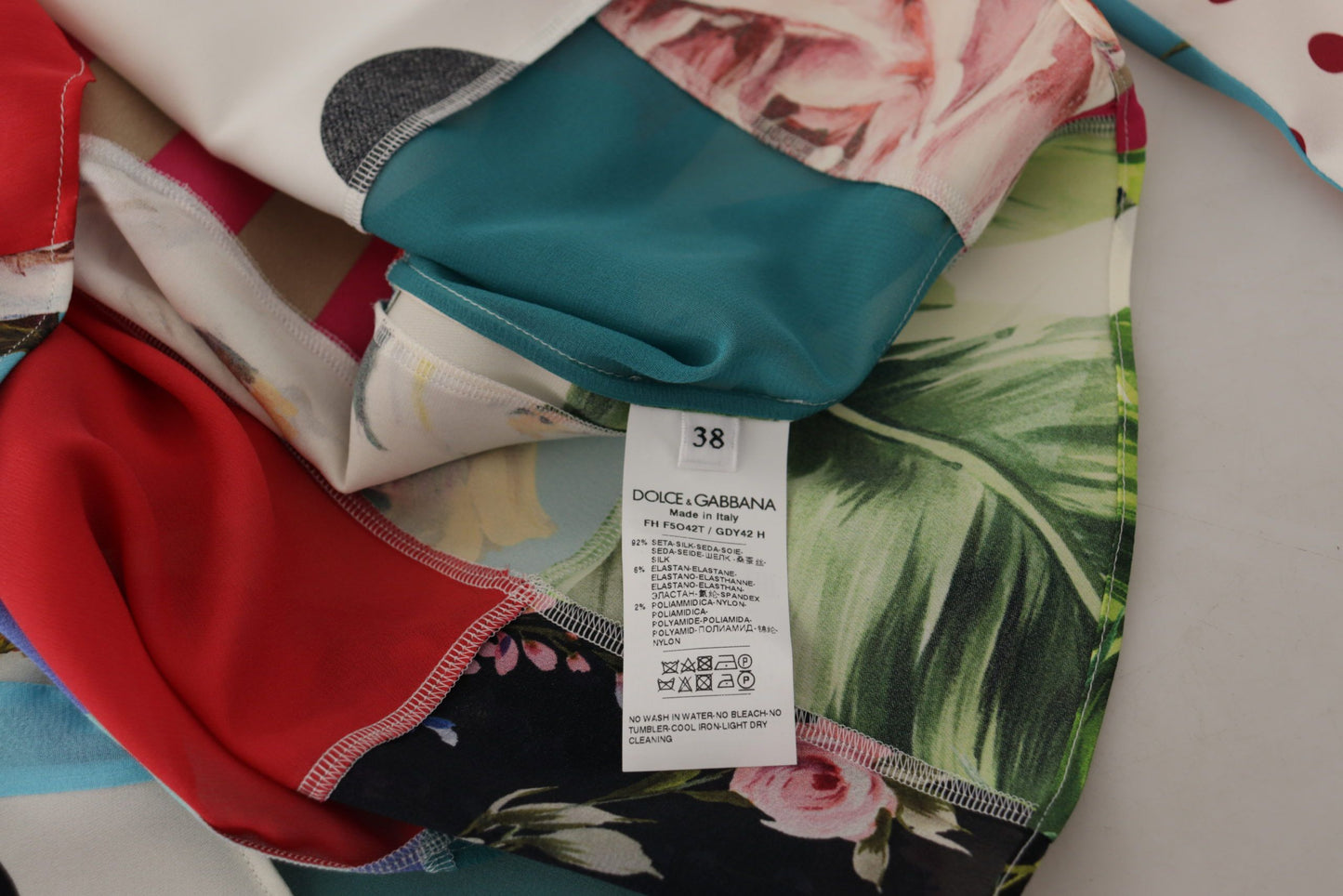 Multicolor Floral Silk Top Shirt Bluse
