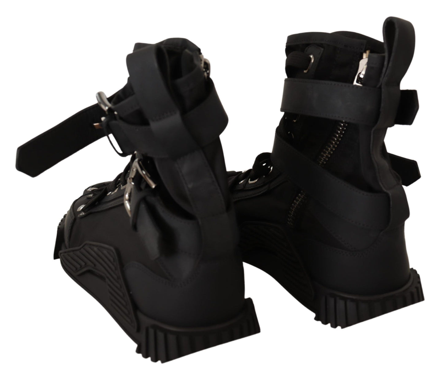 Schwarze Trekkingstiefel High Cut Sneakers Schuhe