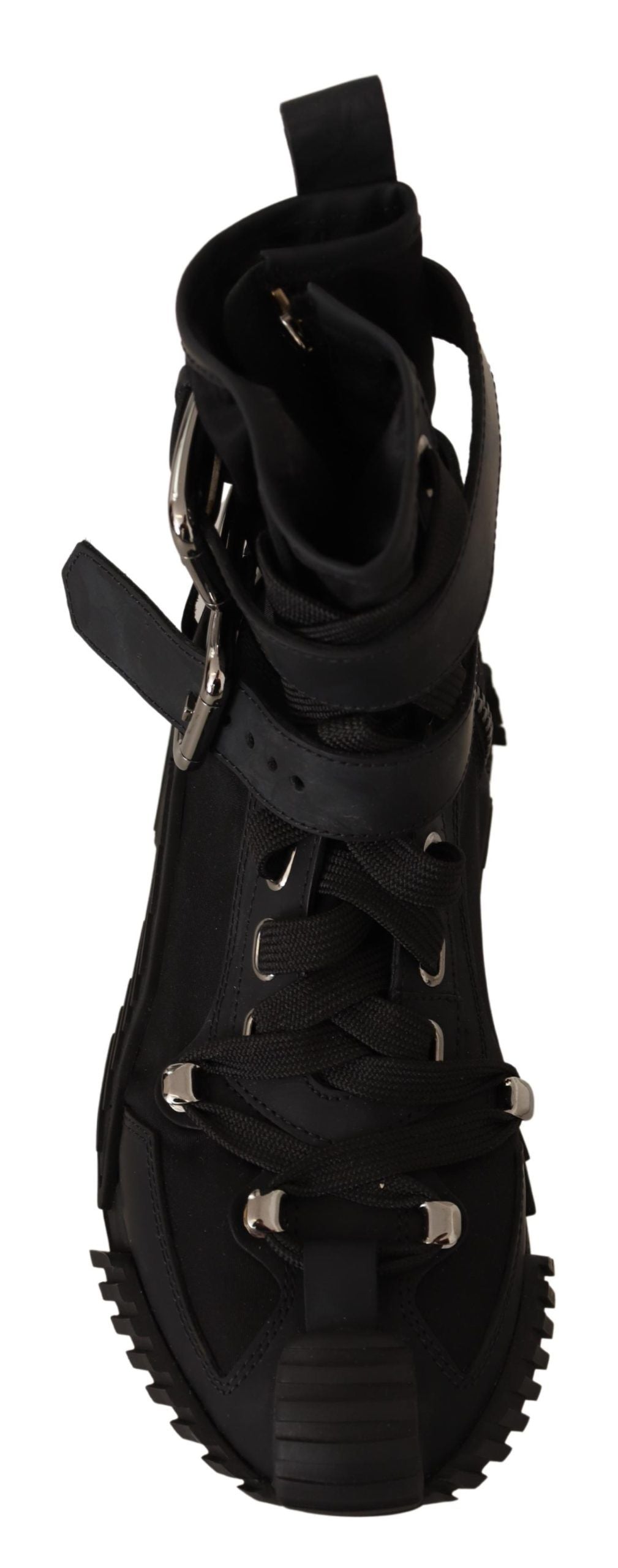 Schwarze Trekkingstiefel High Cut Sneakers Schuhe