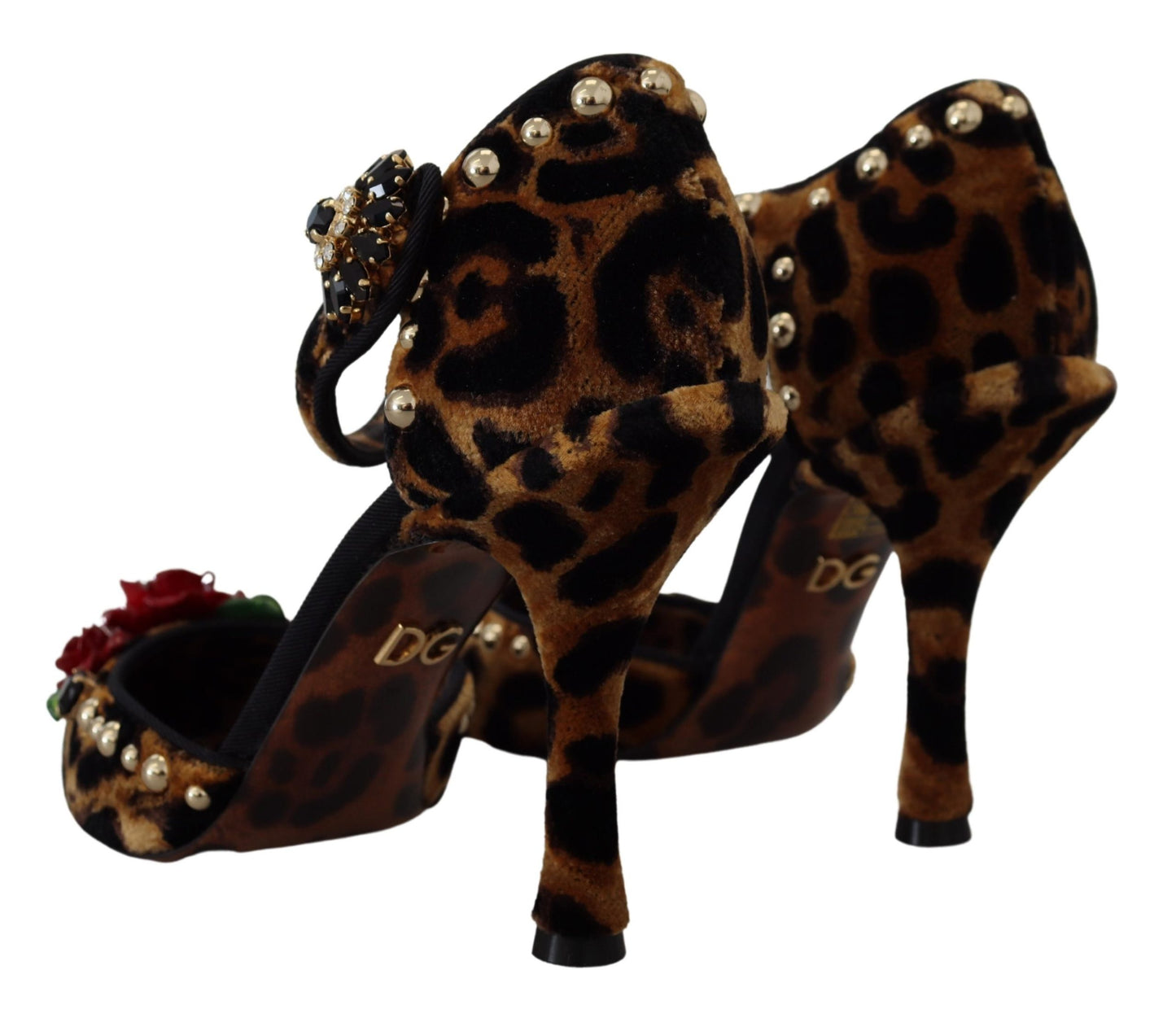 Braun verschönert Leopard Print Heels Schuhe