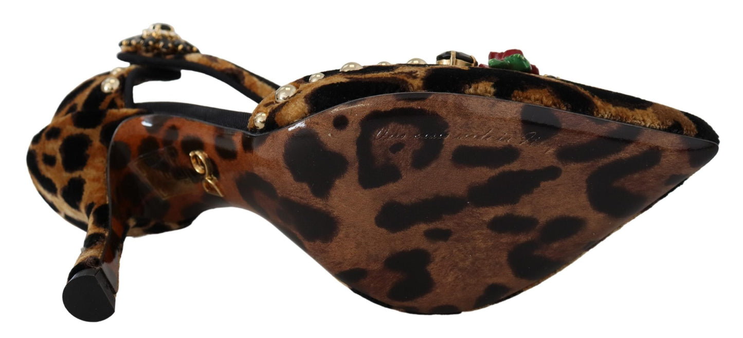 Braun verschönert Leopard Print Heels Schuhe