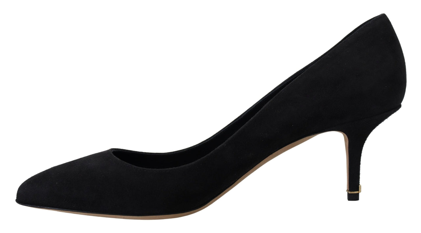 Schwarze Wildleder Heels Pumps Klassische Schuhe