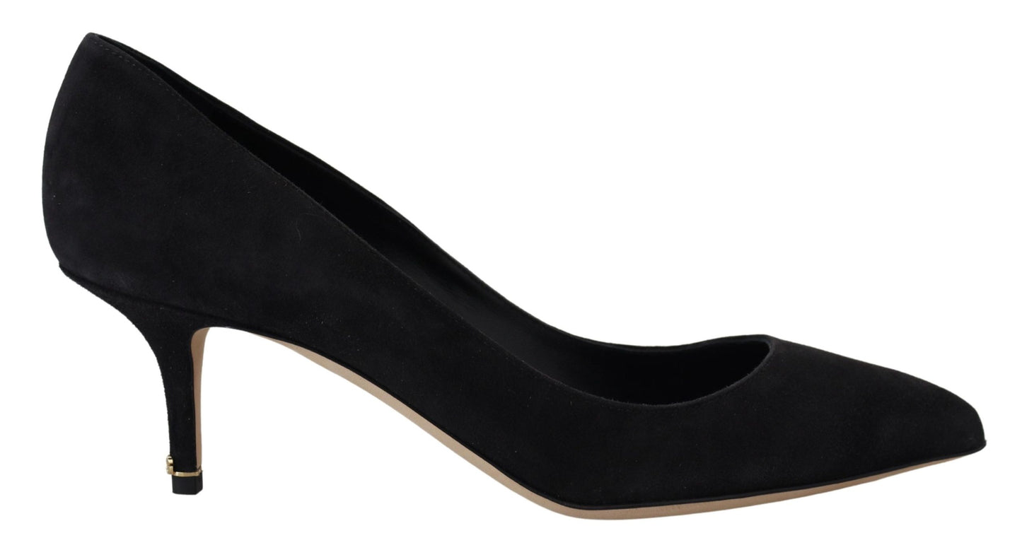 Schwarze Wildleder Heels Pumps Klassische Schuhe