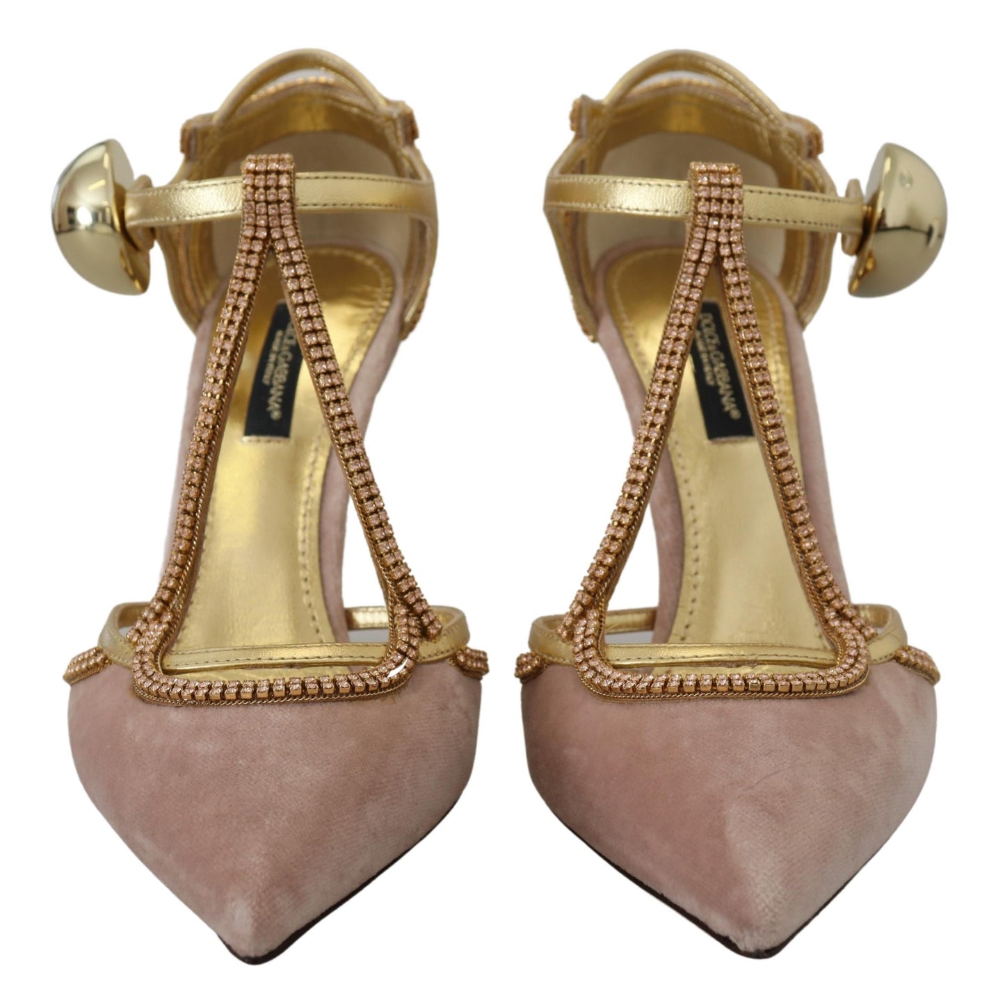 Rosa Kristall T-strap Heels Pumps Schuhe
