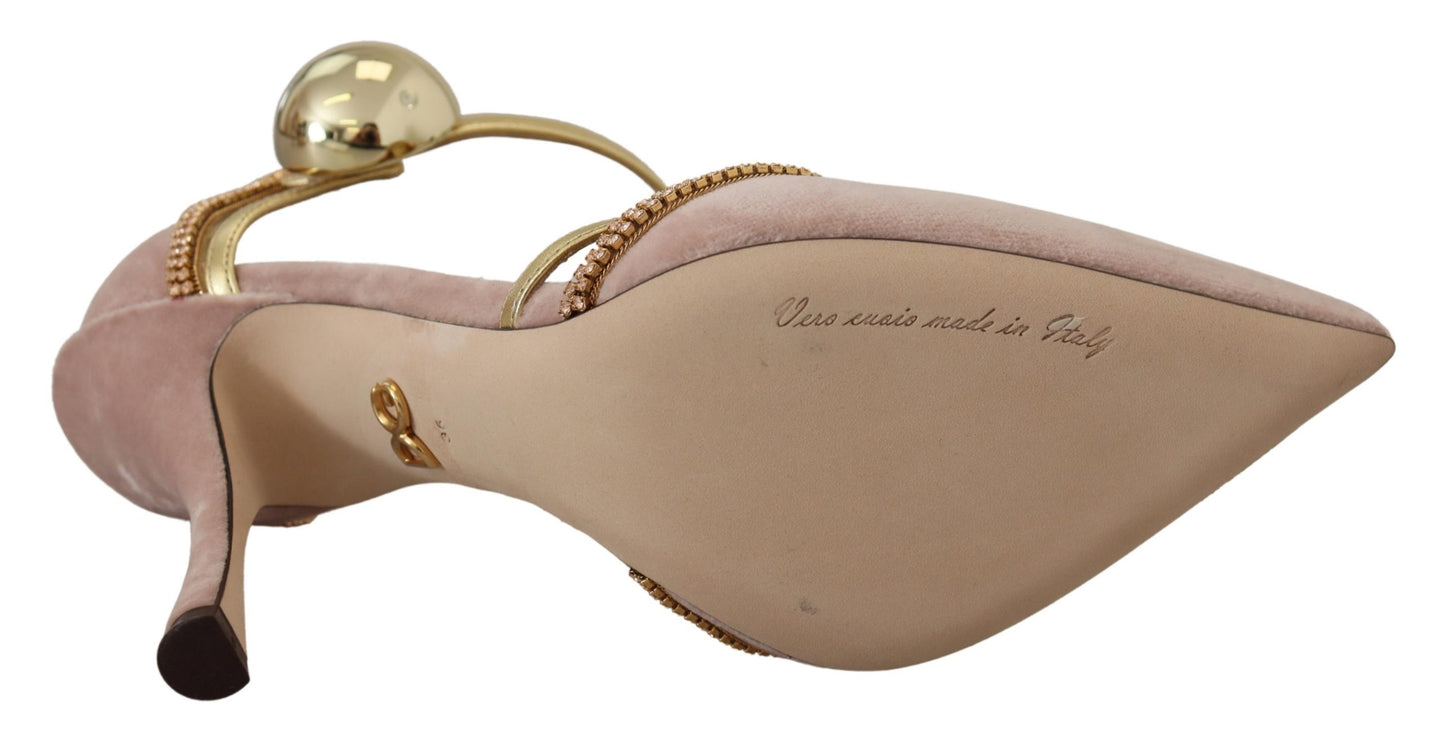 Rosa Kristall T-strap Heels Pumps Schuhe