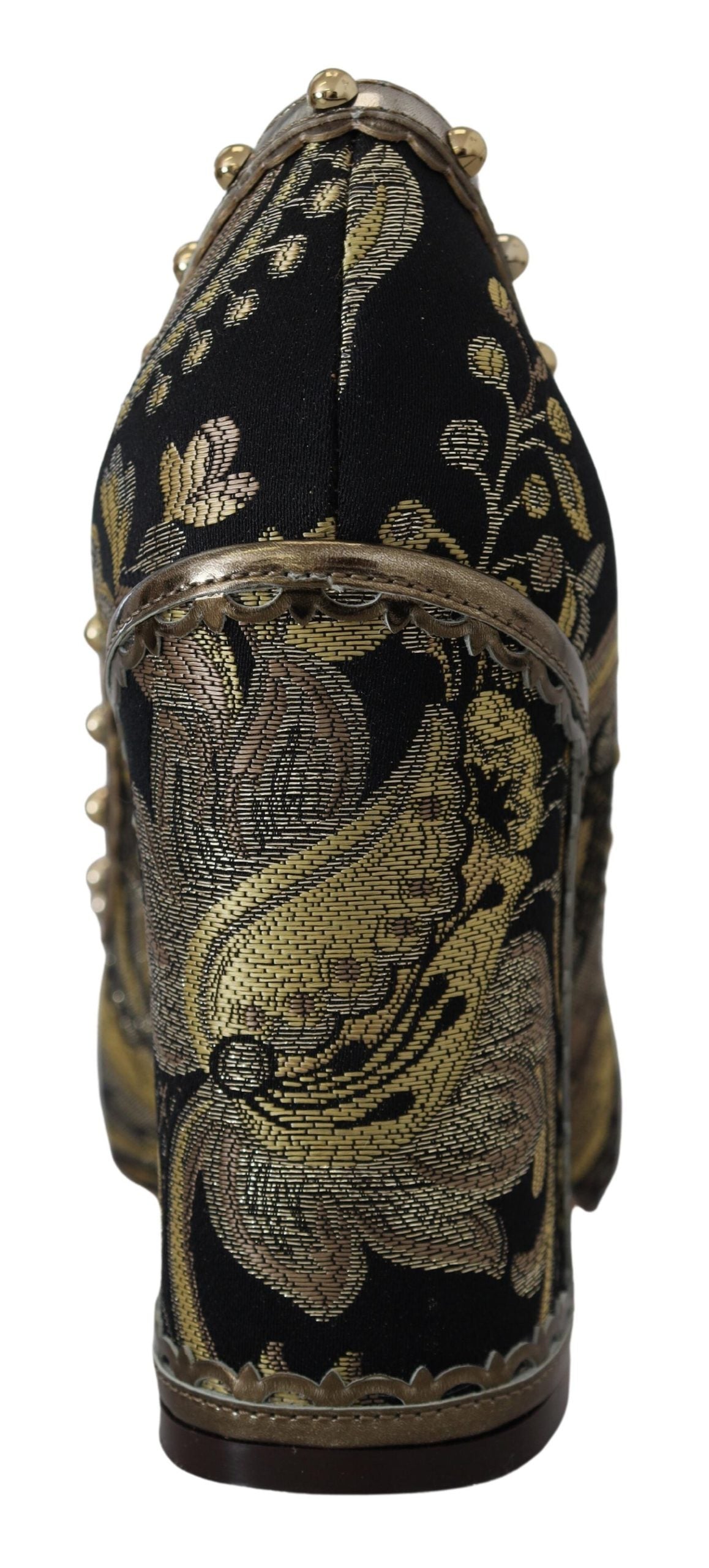 Gold Kristall Quadratische Zehe Brokat Pumps Schuhe