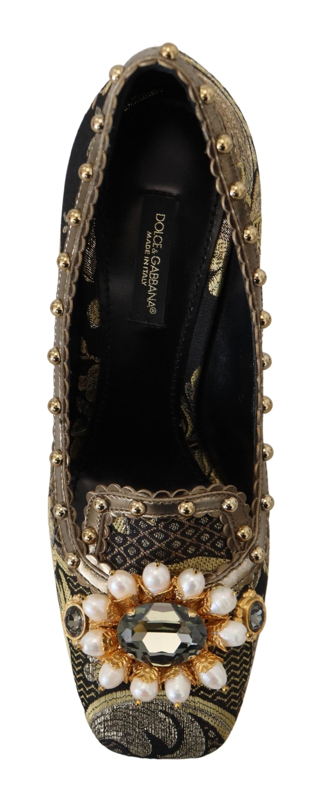 Gold Kristall Quadratische Zehe Brokat Pumps Schuhe