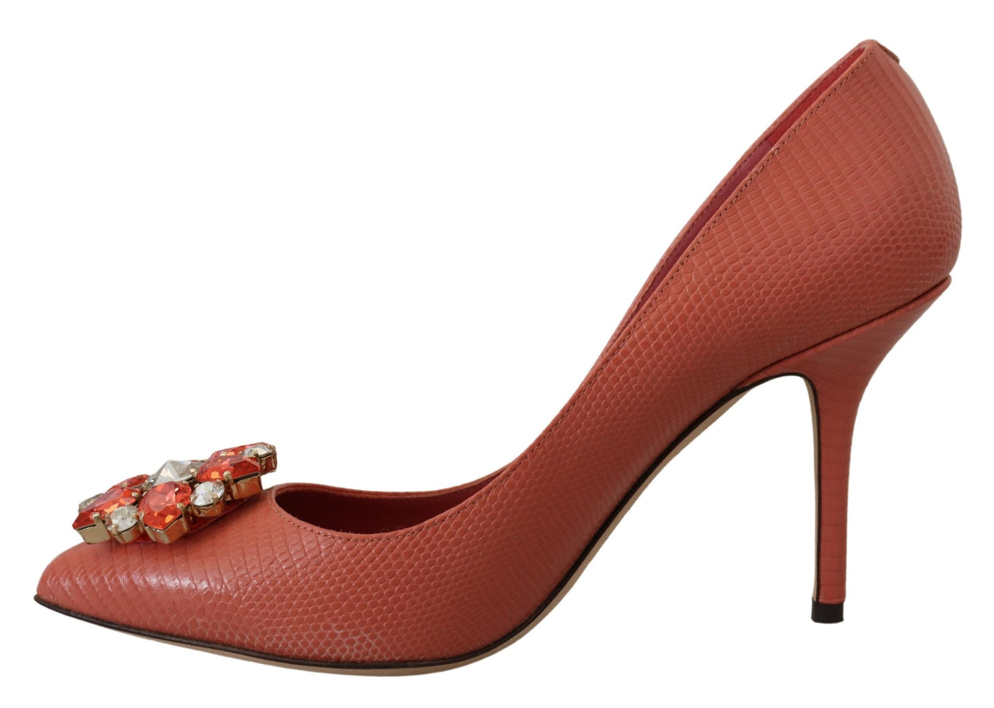 Rosa Exotische Leder Kristall Absätze Pumps Schuhe