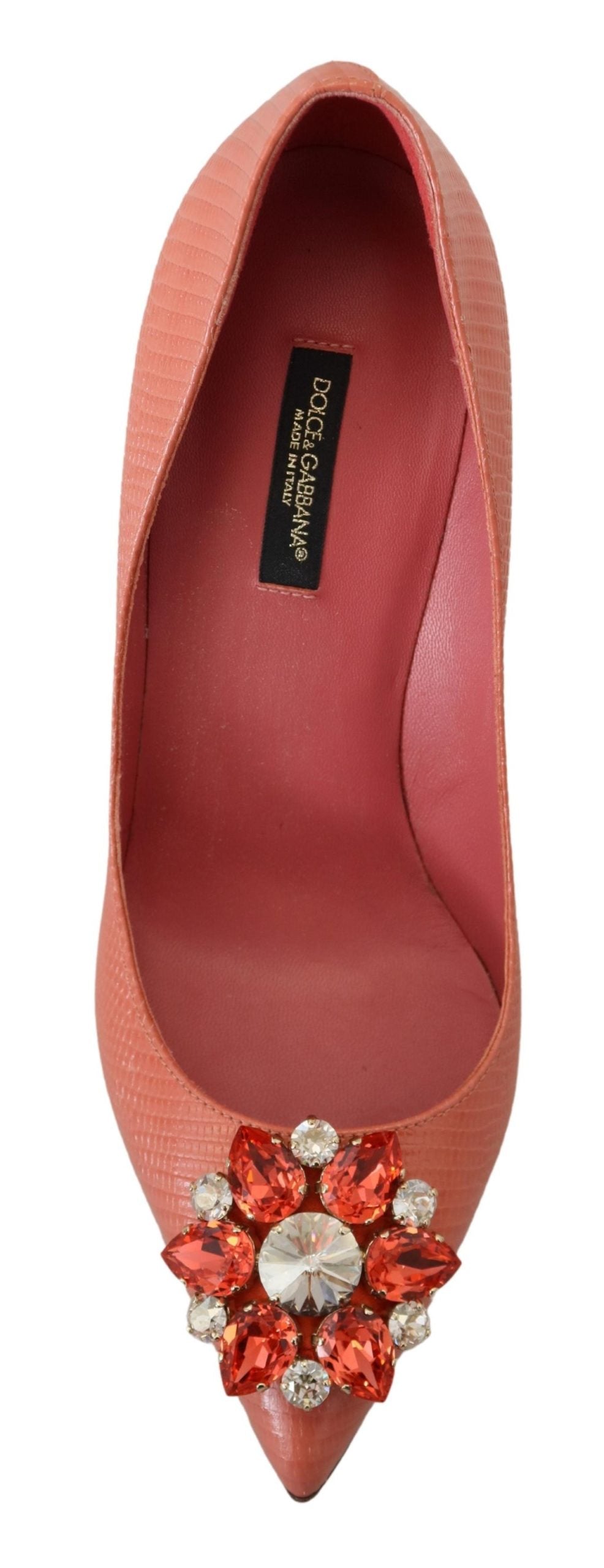 Rosa Exotische Leder Kristall Absätze Pumps Schuhe
