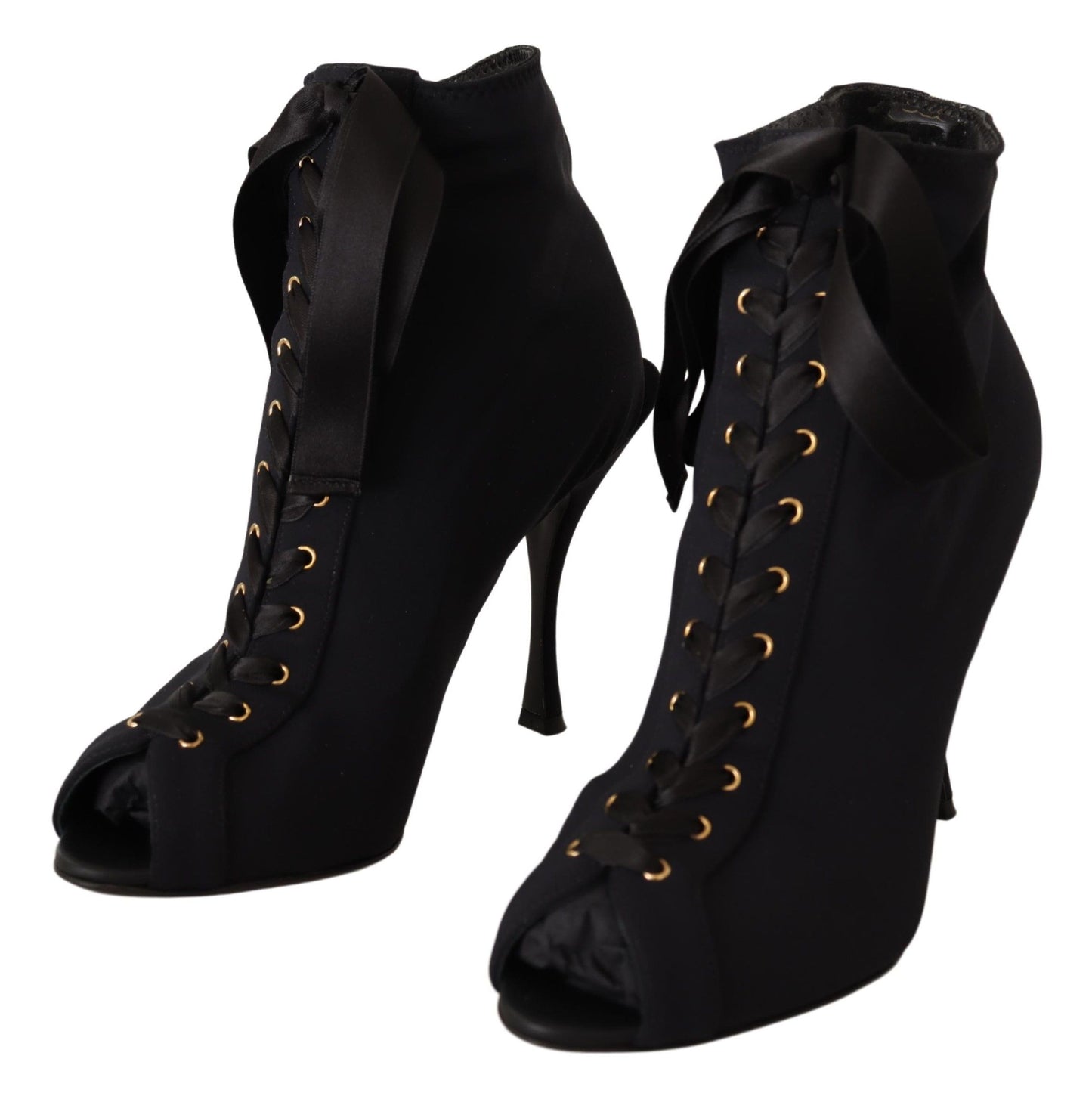 Schwarze kurze Stretch-Stiefel Schuhe