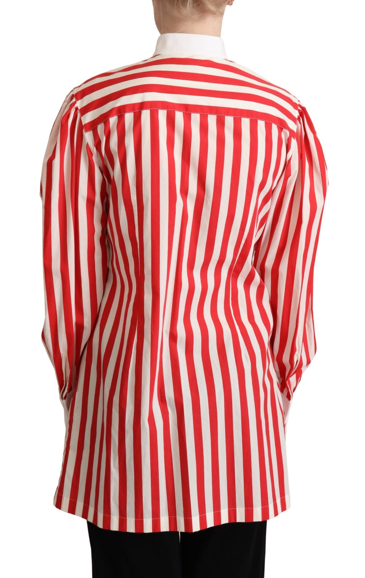 Rot Weiß Gestreiftes Langarmhemd Formal