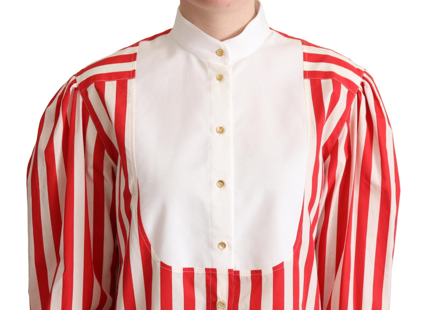 Rot Weiß Gestreiftes Langarmhemd Formal