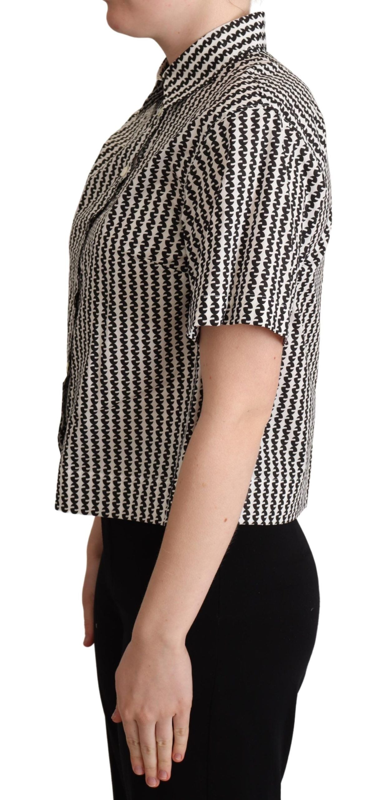 Weiß Schwarz Fantasie Muster Shirt