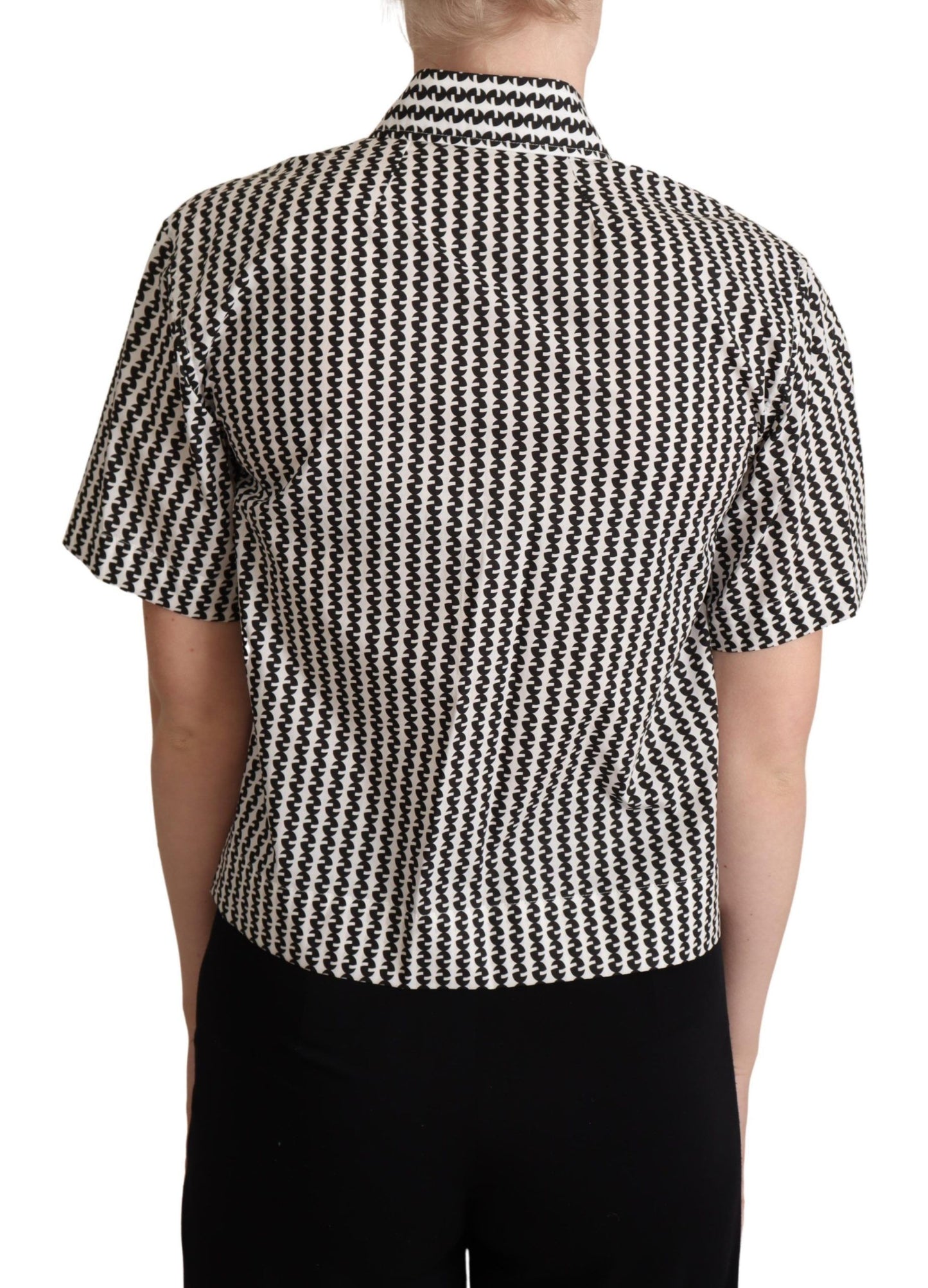 Weiß Schwarz Fantasie Muster Shirt