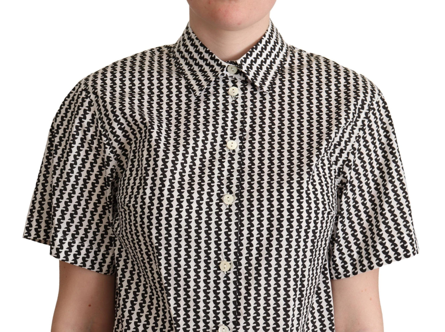 Weiß Schwarz Fantasie Muster Shirt