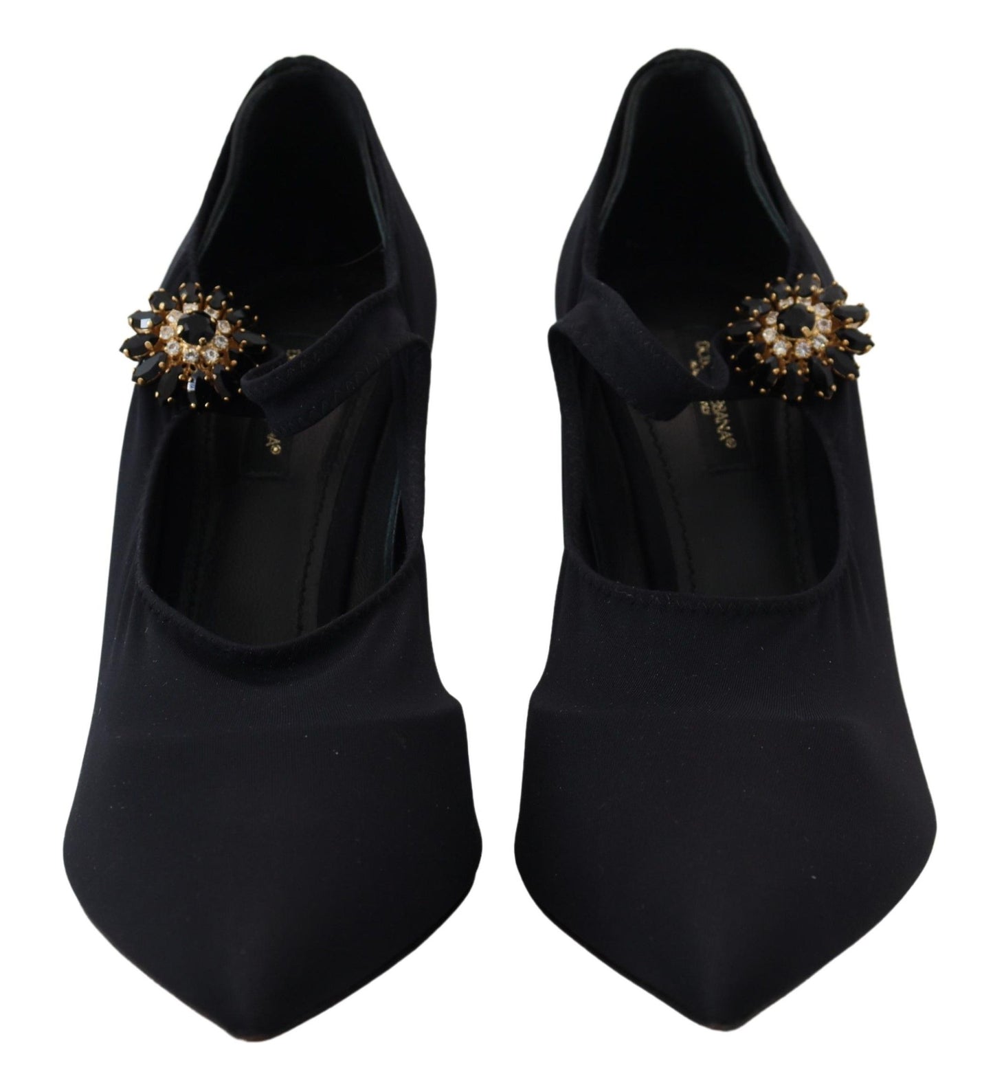 Schwarze Socken Stretch Crystal Pumps Schuhe
