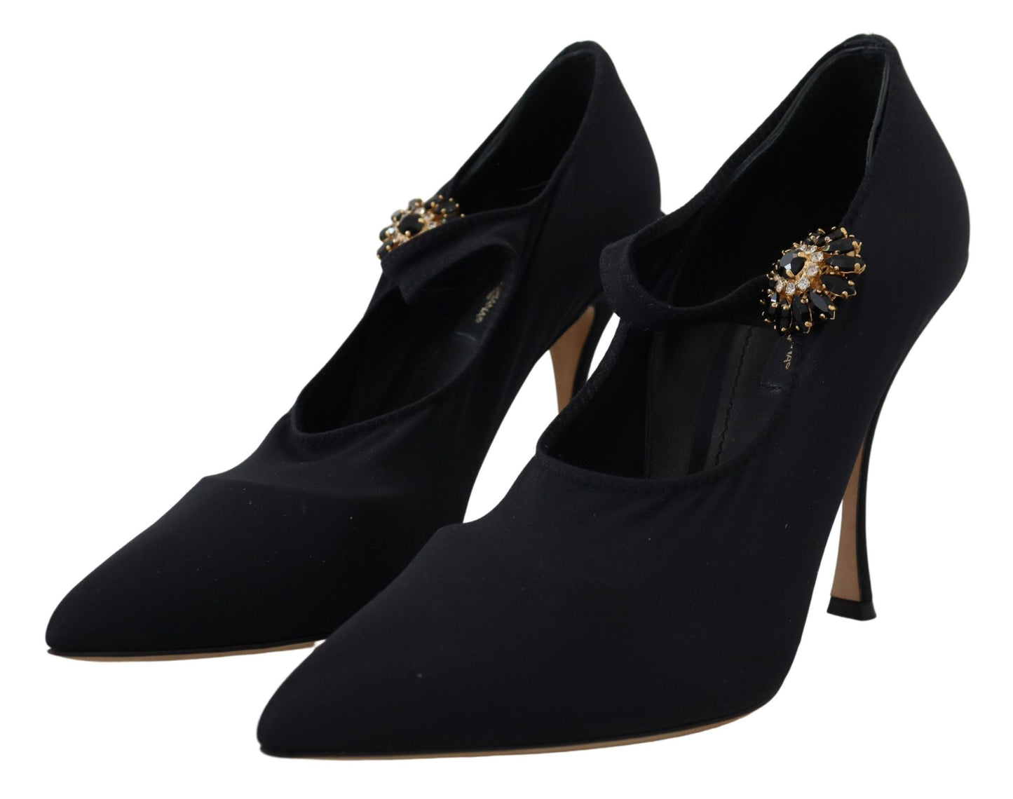 Schwarze Socken Stretch Crystal Pumps Schuhe