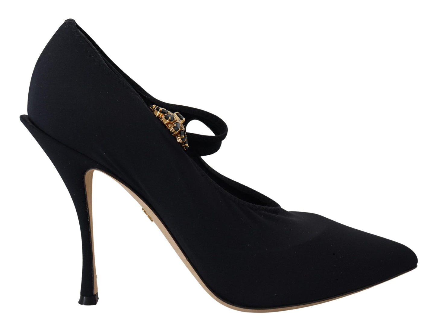 Schwarze Socken Stretch Crystal Pumps Schuhe