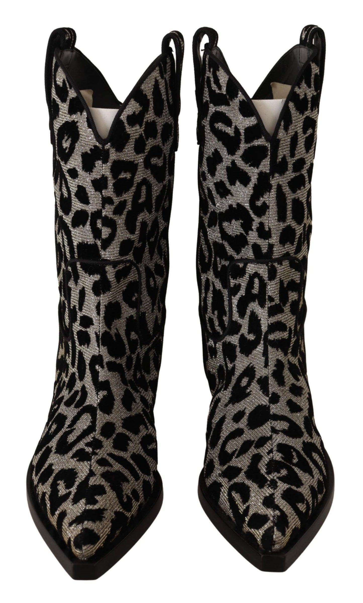 Grau Schwarz Leopard Cowboy Stiefel Schuhe