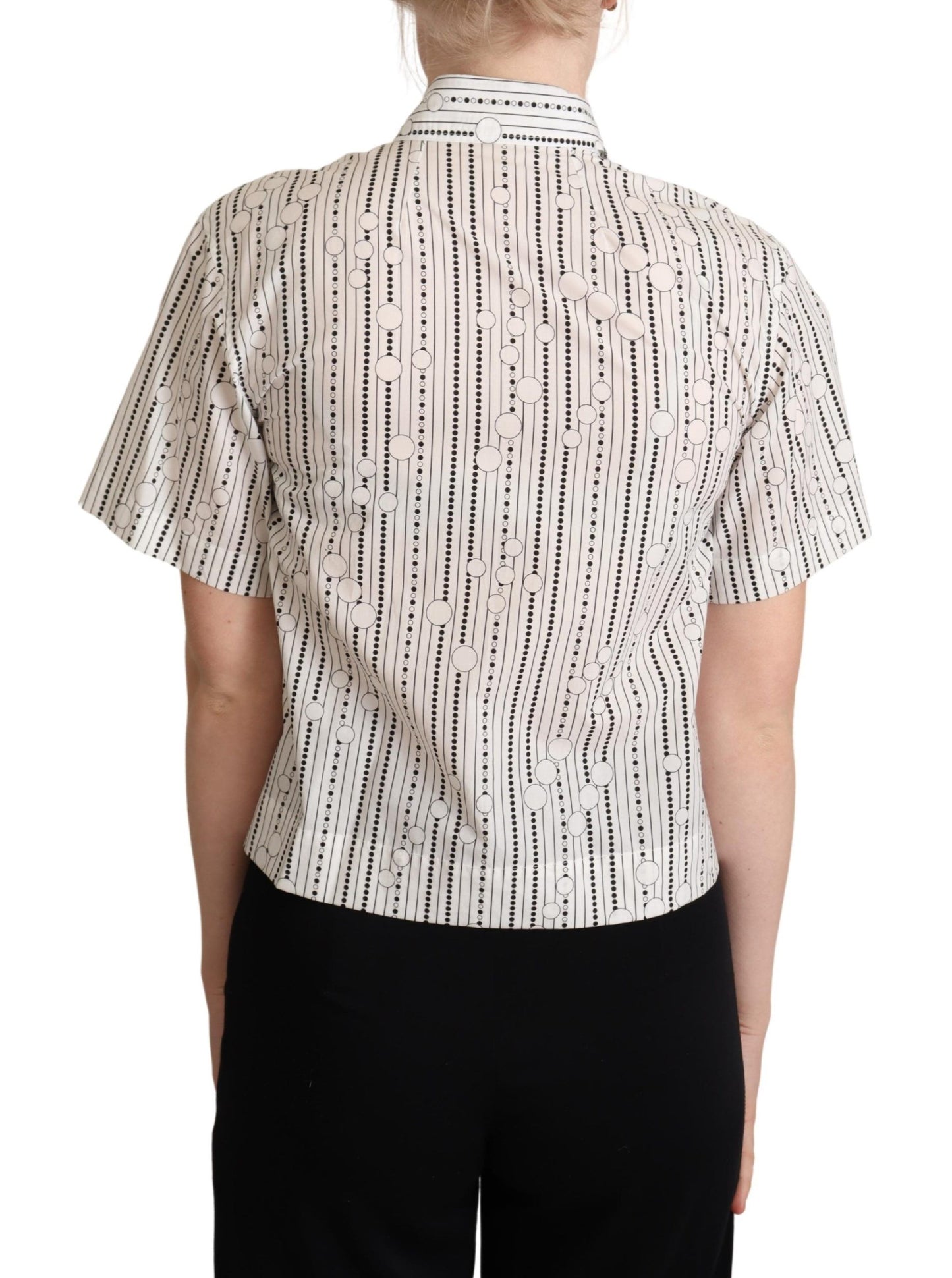Weißes Kreise Dots Hemd mit Knopfleiste