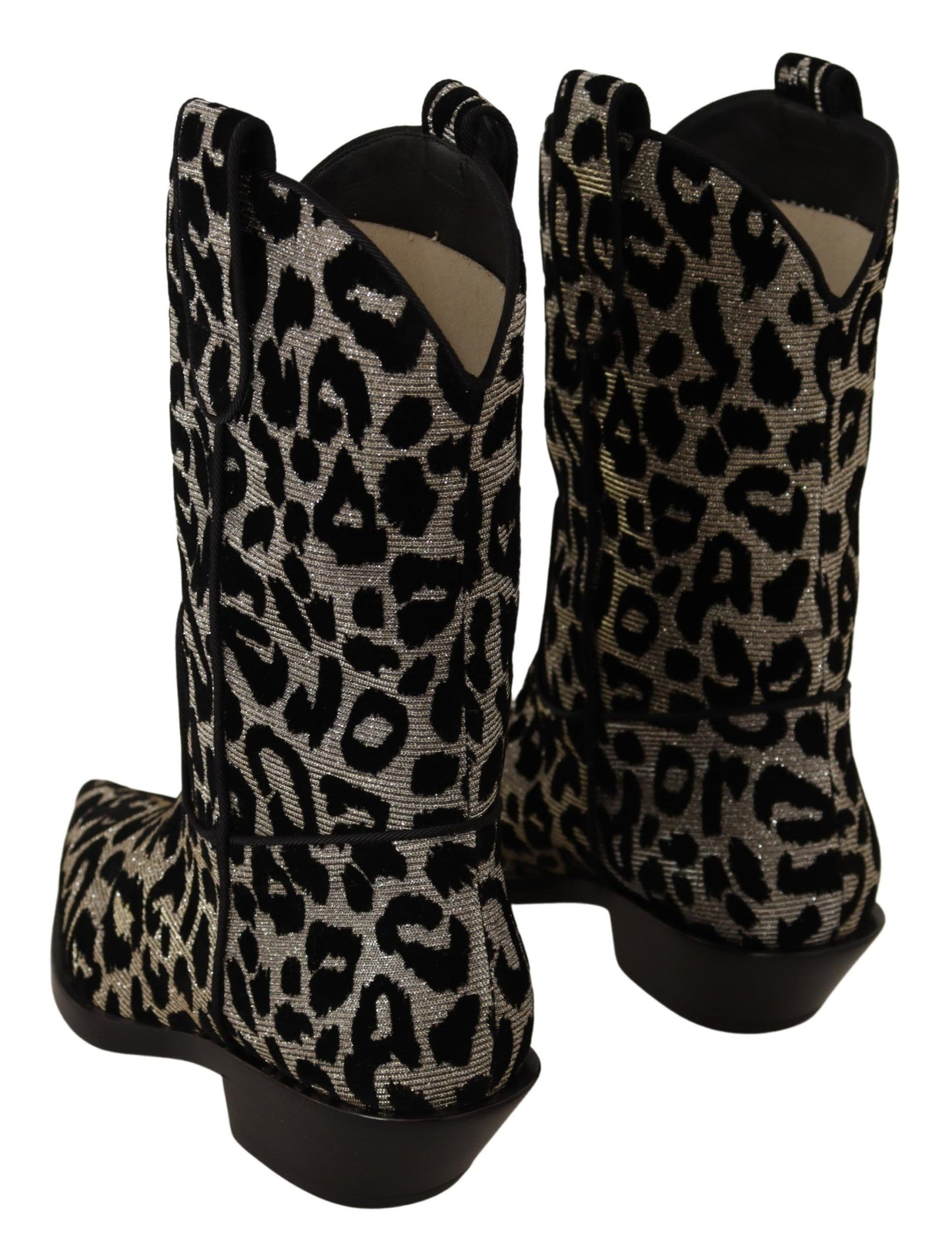 Grau Schwarz Leopard Cowboy Stiefel Schuhe