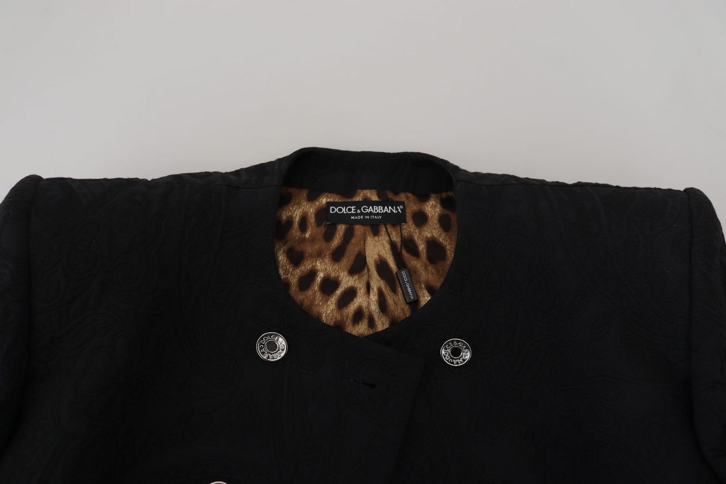 Schwarzer doppelreihiger Mantel Polyesterjacke