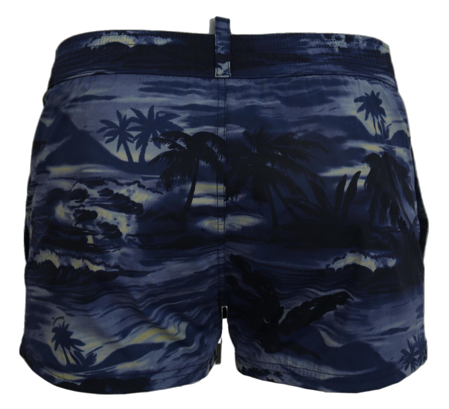 Blaue Tropical Wave Design Strandbekleidung Shorts Bademode