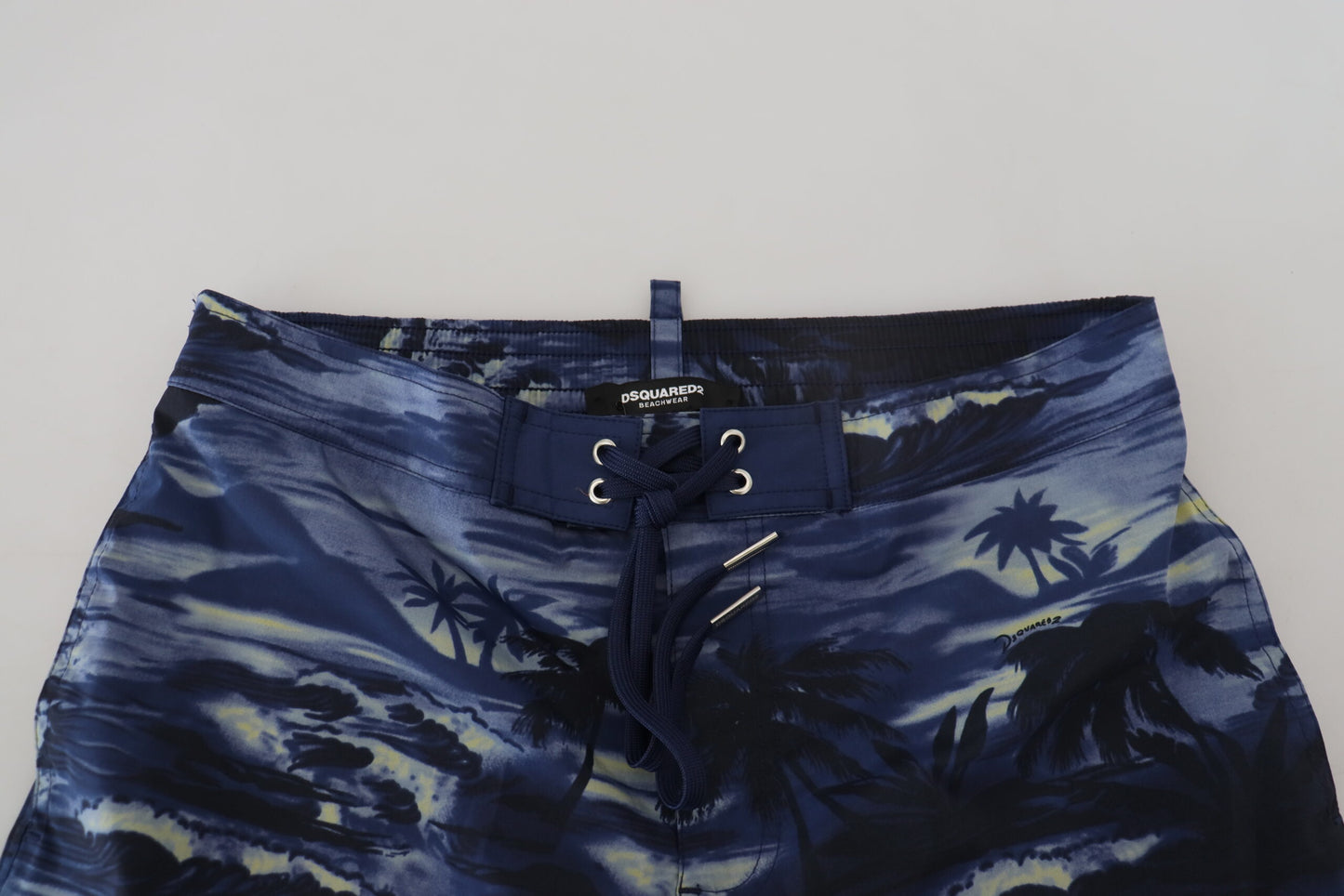Blaue Tropical Wave Design Strandbekleidung Shorts Bademode
