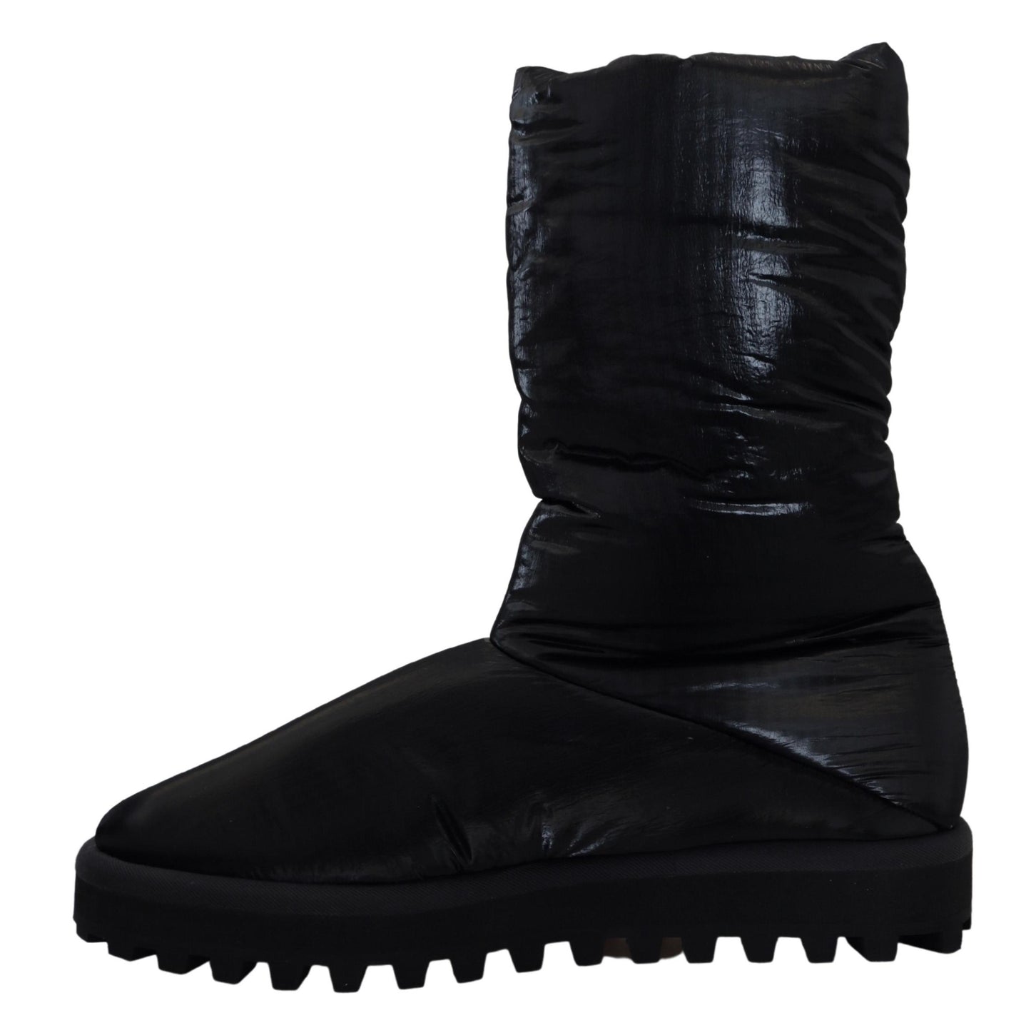 Schwarze Stiefel Gepolsterte Mittlere Wade Winterschuhe