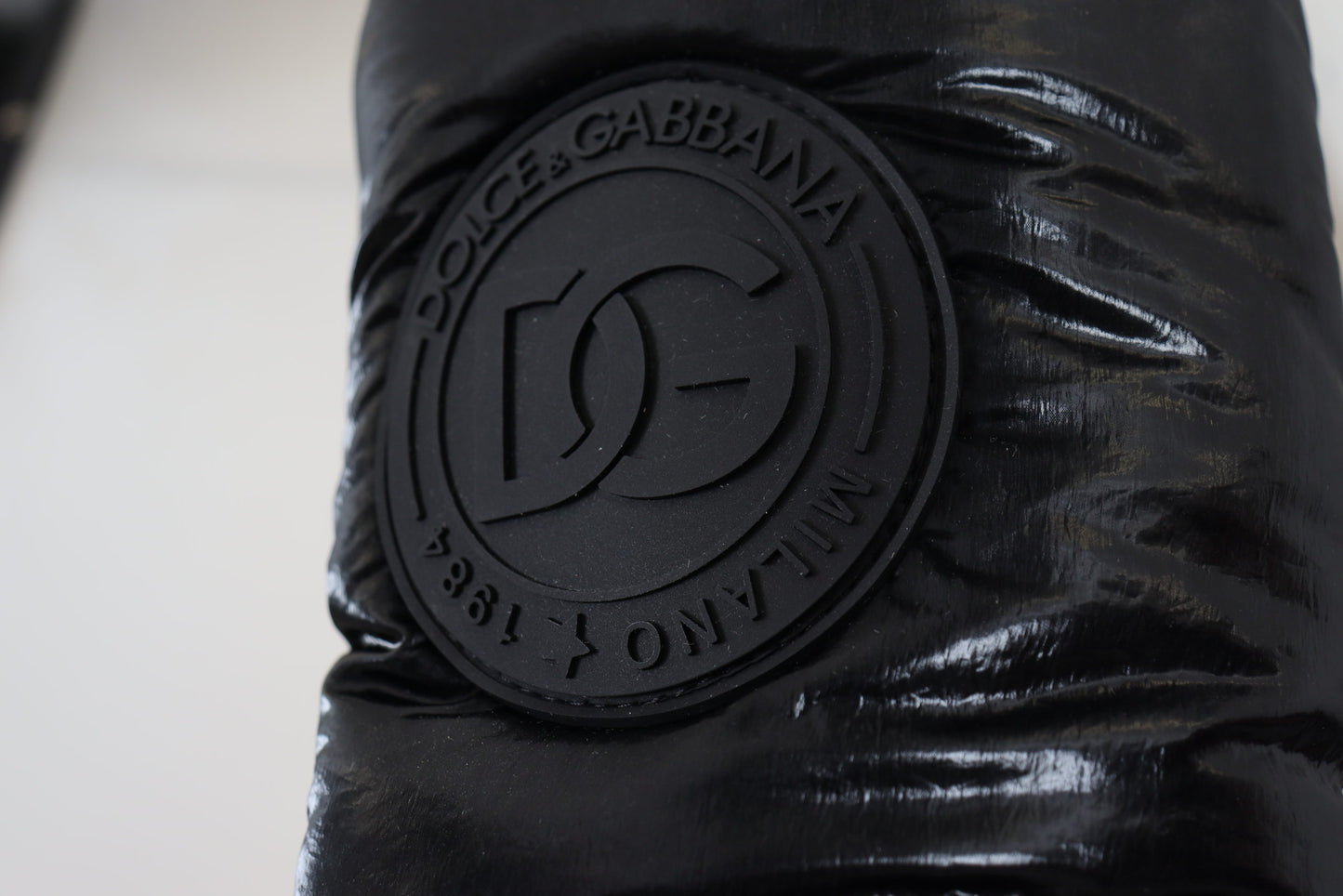 Schwarze Stiefel Gepolsterte Mittlere Wade Winterschuhe