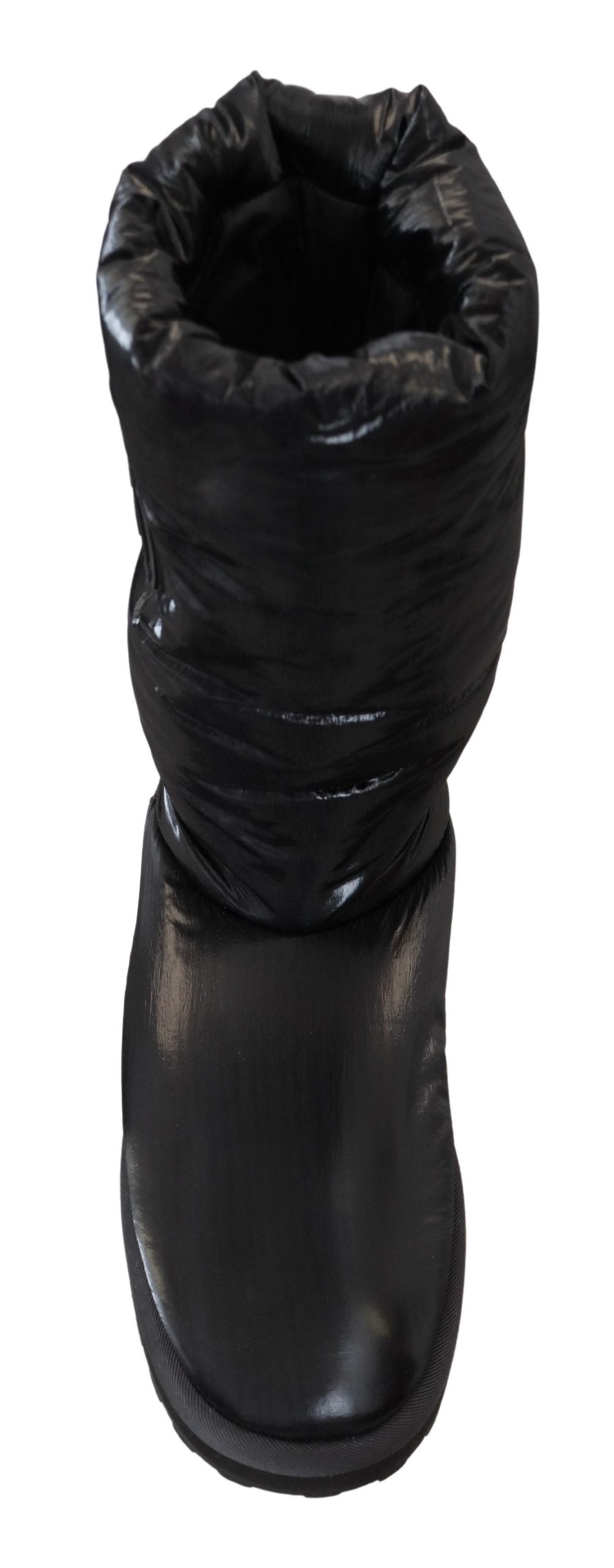 Schwarze Stiefel Gepolsterte Mittlere Wade Winterschuhe