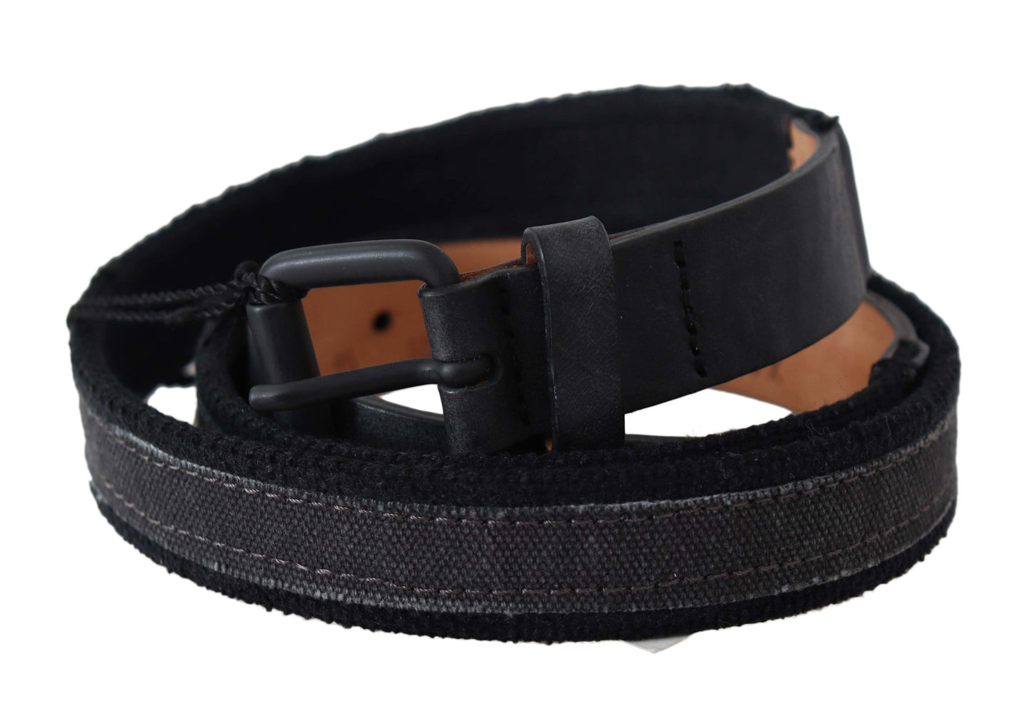 Schwarzes Leder Logo Schnalle Taille