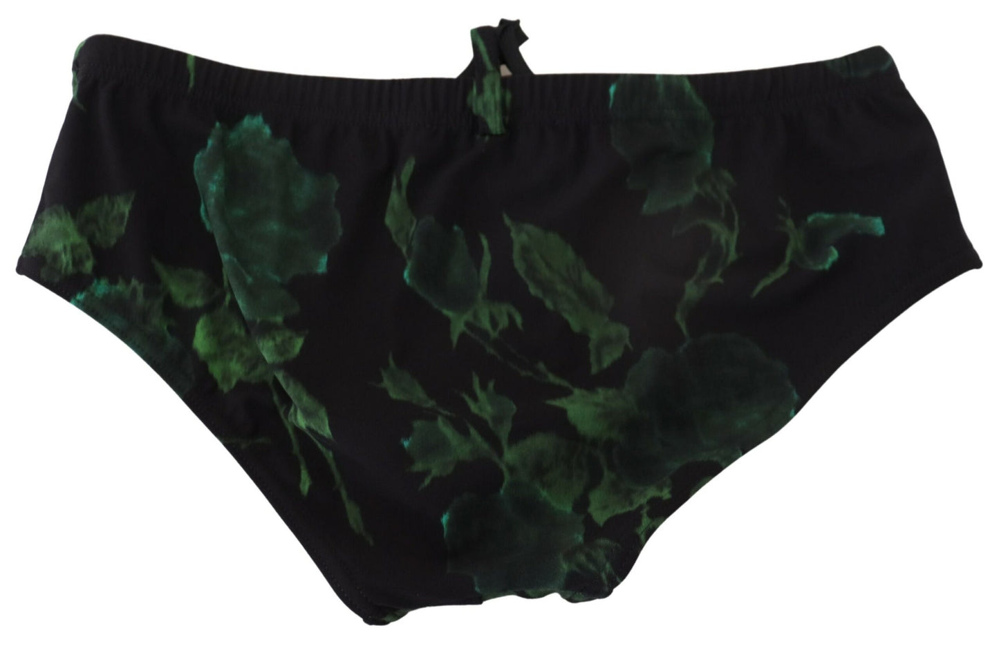 Black Leaves Printed Mens Swim Brief Badehose