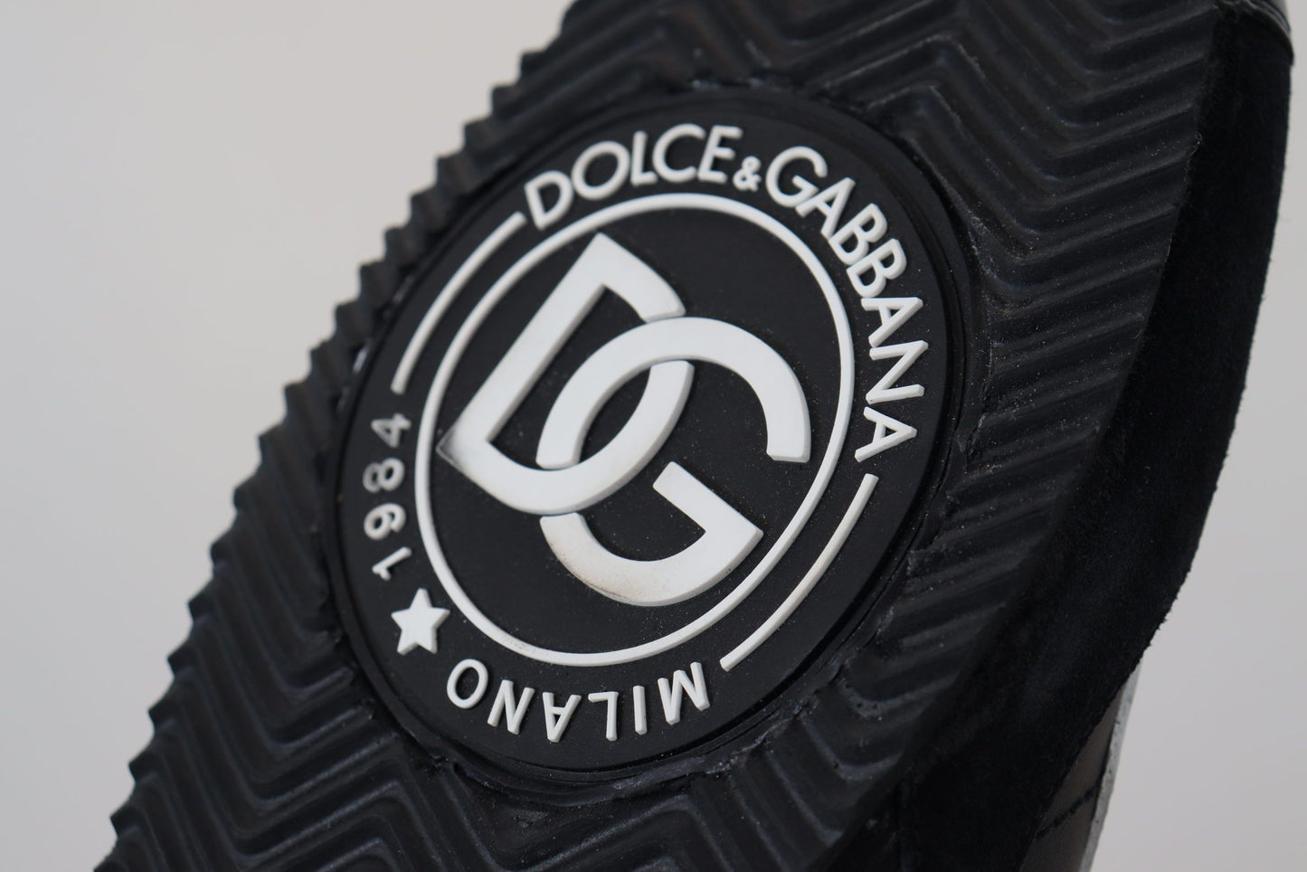 Schwarze Leder Logo Boxing Calf High Sneakers