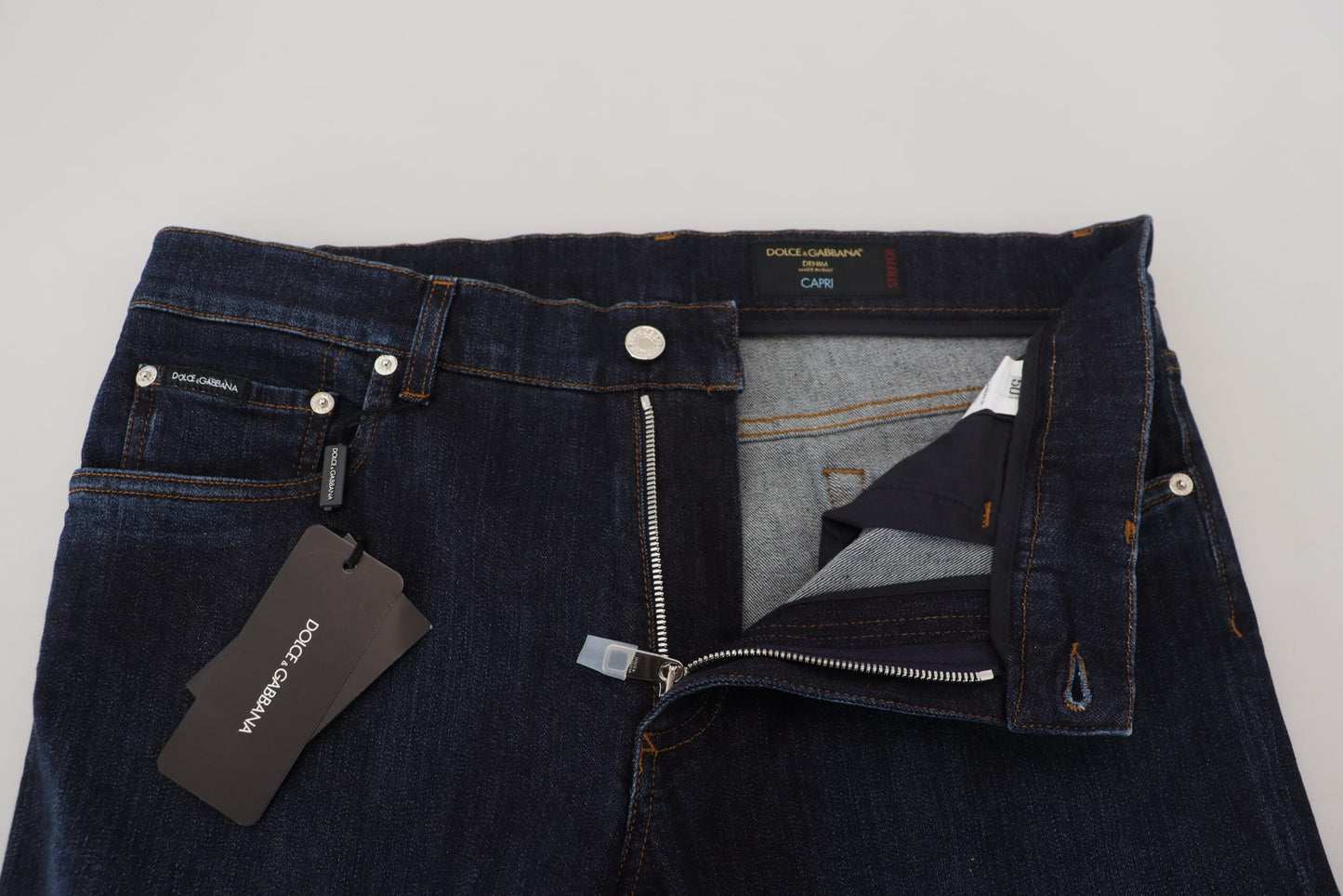 Blaue Baumwoll-Capri-Herren-Denim-Jeans