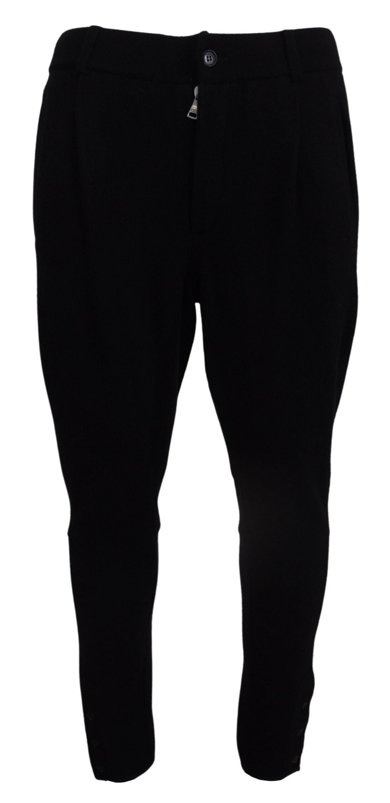 Schwarz Solid Herren Tapered Pants