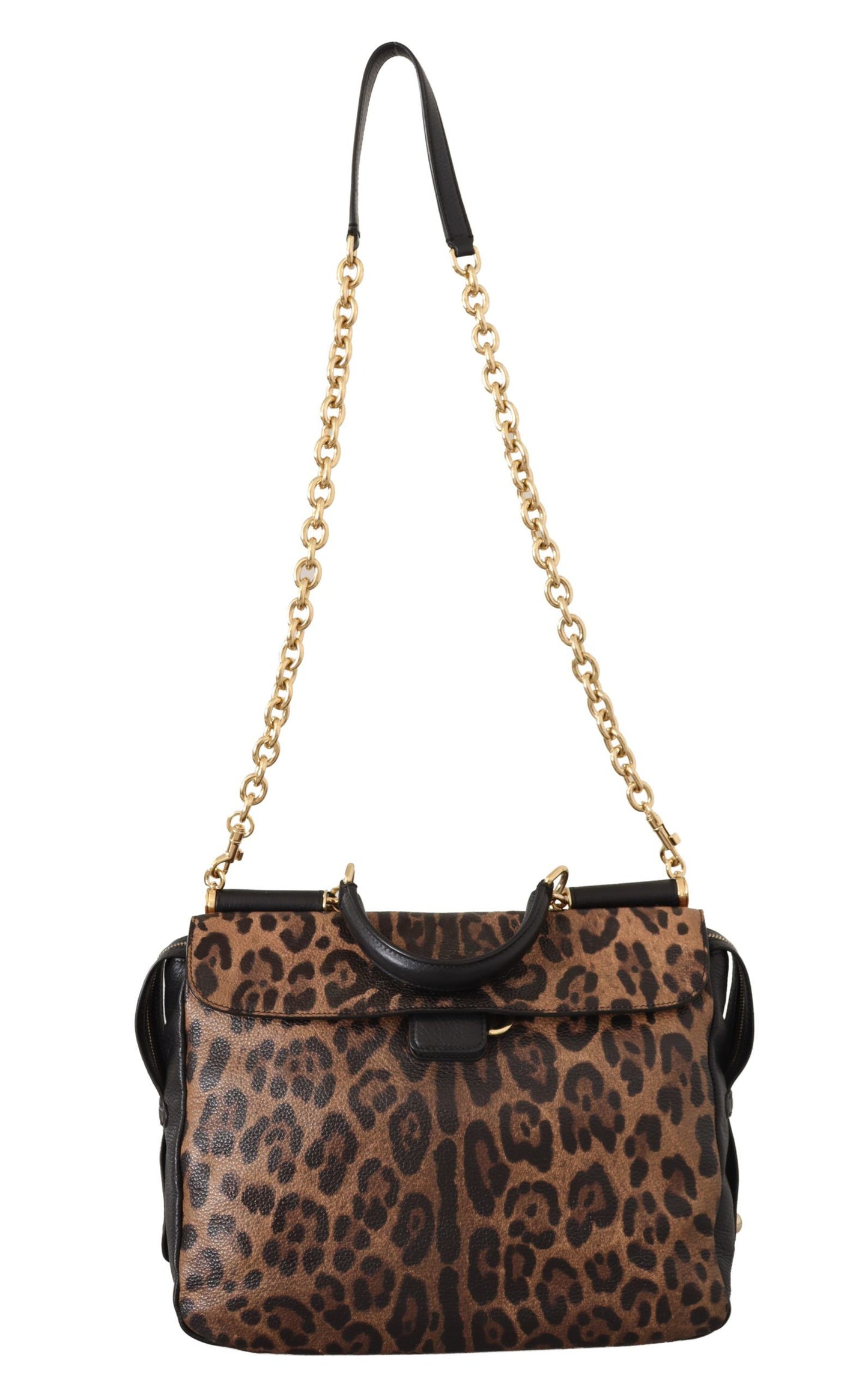 Brauner Leopardenleder Geldbeutel Satchel Sicily Umhängetasche