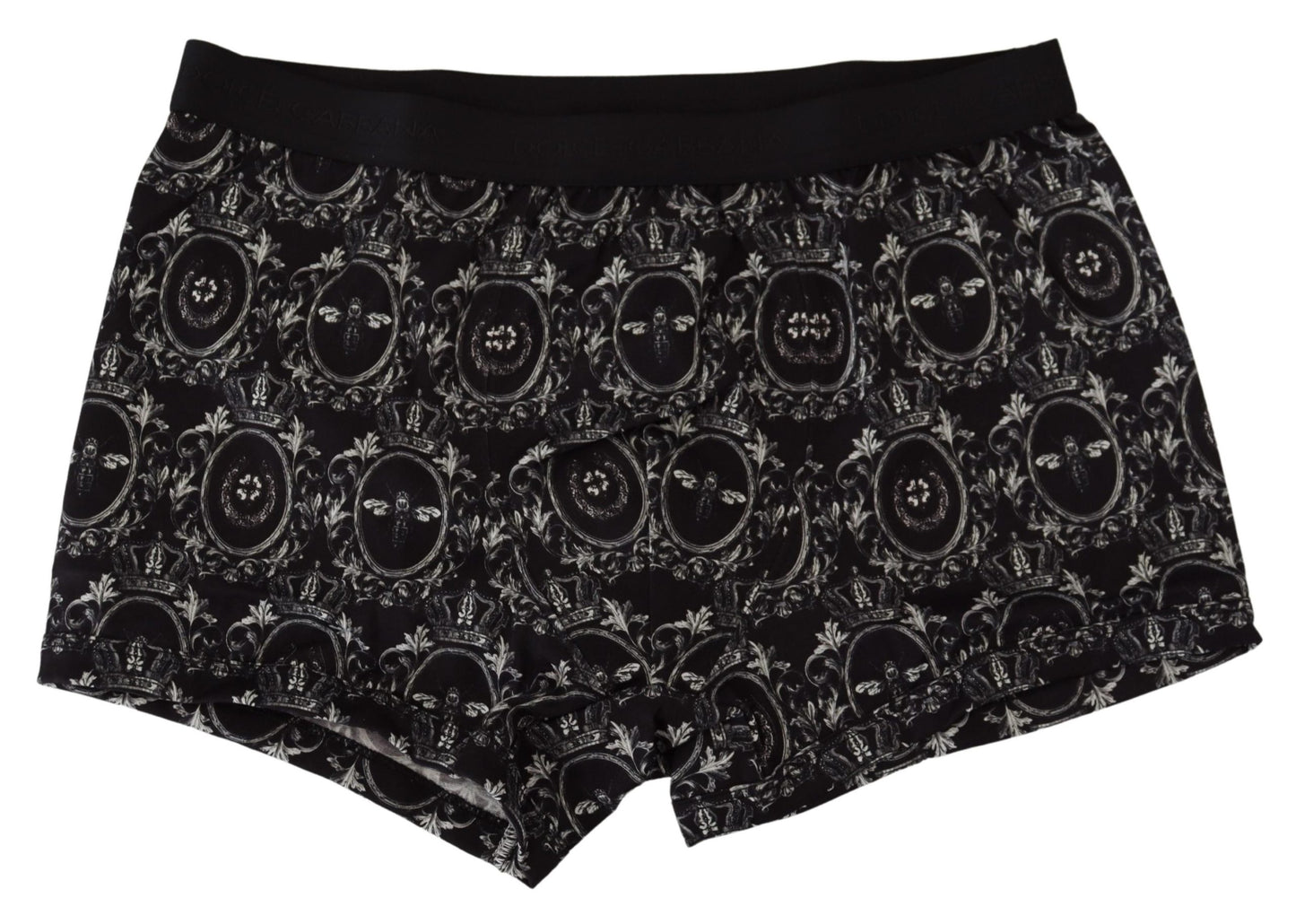 Schwarze Boxer-Unterwäsche aus bedruckter Baumwolle