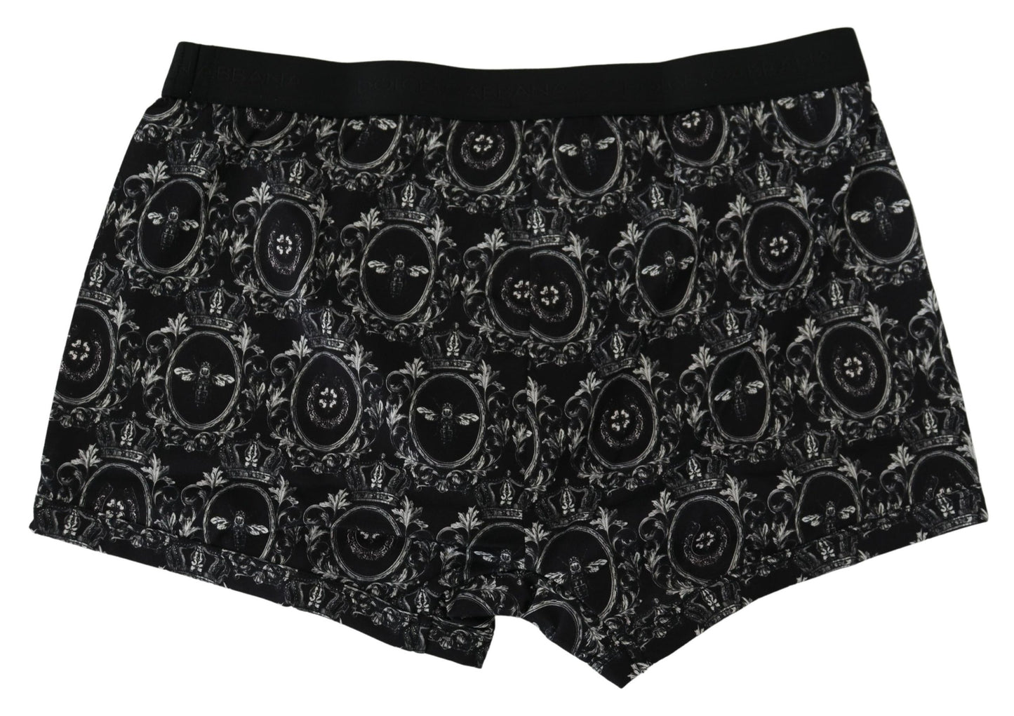 Schwarze Boxer-Unterwäsche aus bedruckter Baumwolle