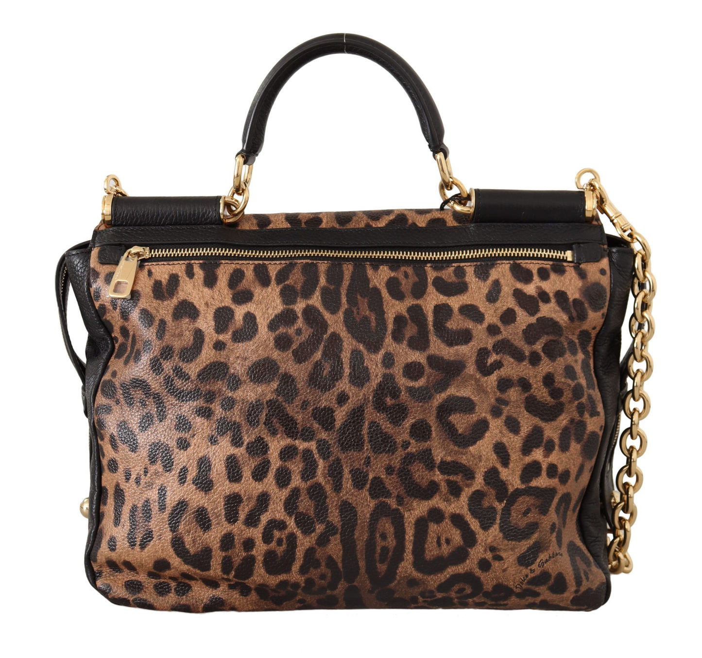 Brauner Leopardenleder Geldbeutel Satchel Sicily Umhängetasche