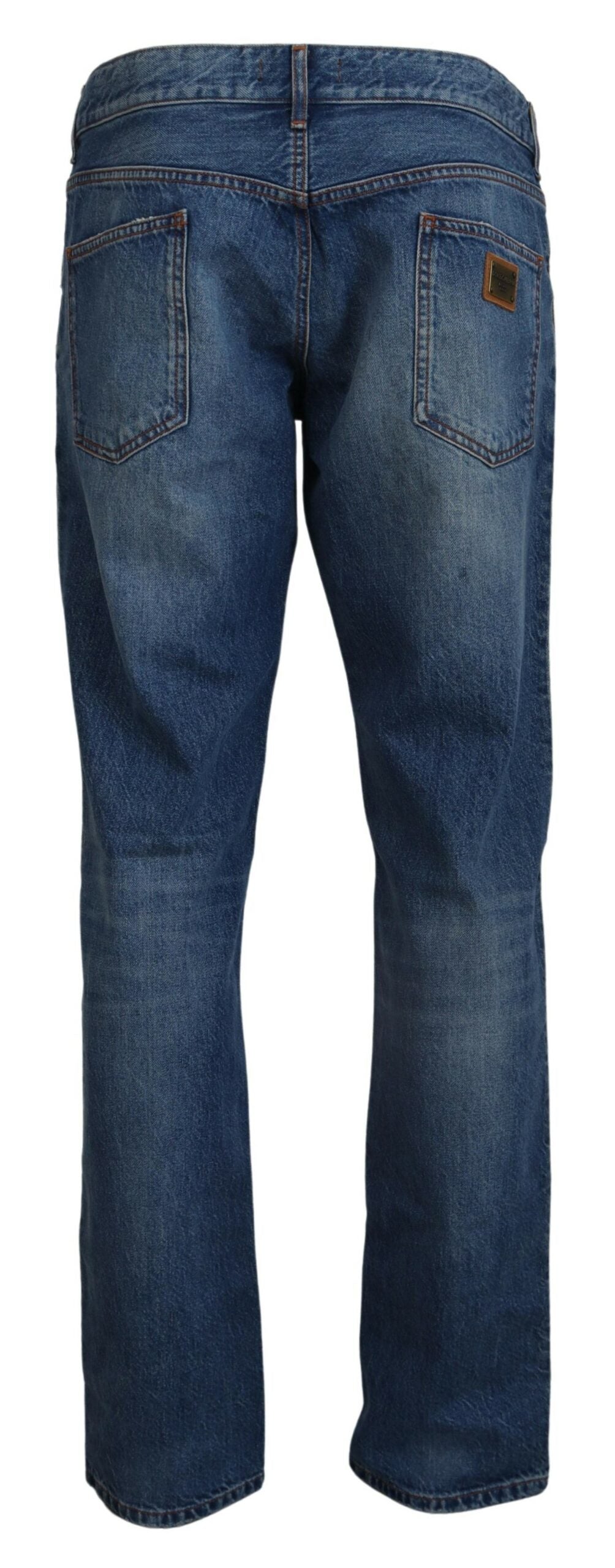 Blaue Baumwolle Straight Fit Herren Denim Jeans