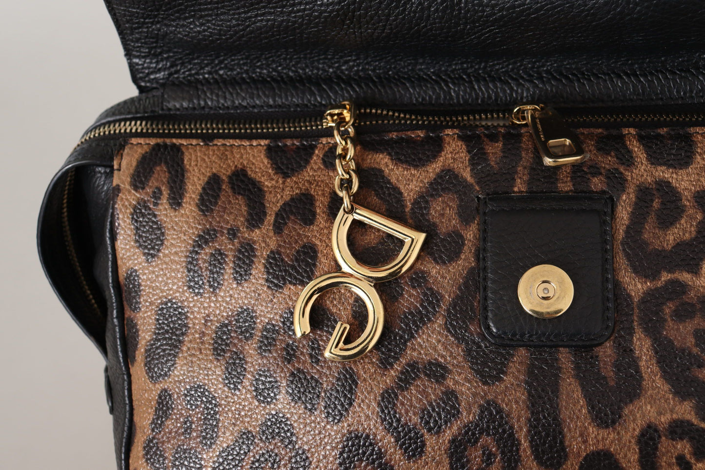 Brauner Leopardenleder Geldbeutel Satchel Sicily Umhängetasche
