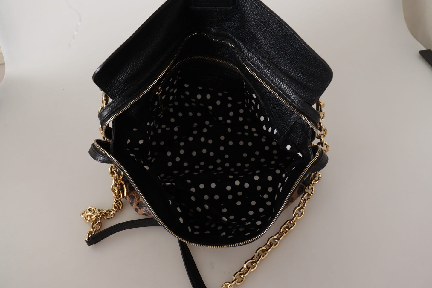 Brauner Leopardenleder Geldbeutel Satchel Sicily Umhängetasche