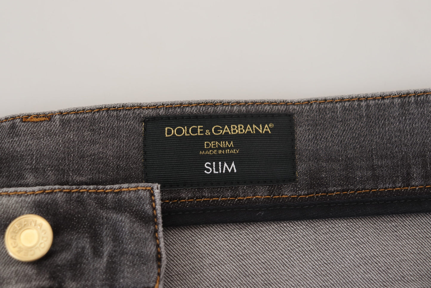 Graue zerfledderte Slim Fit Denim Jeans mit Stickerei