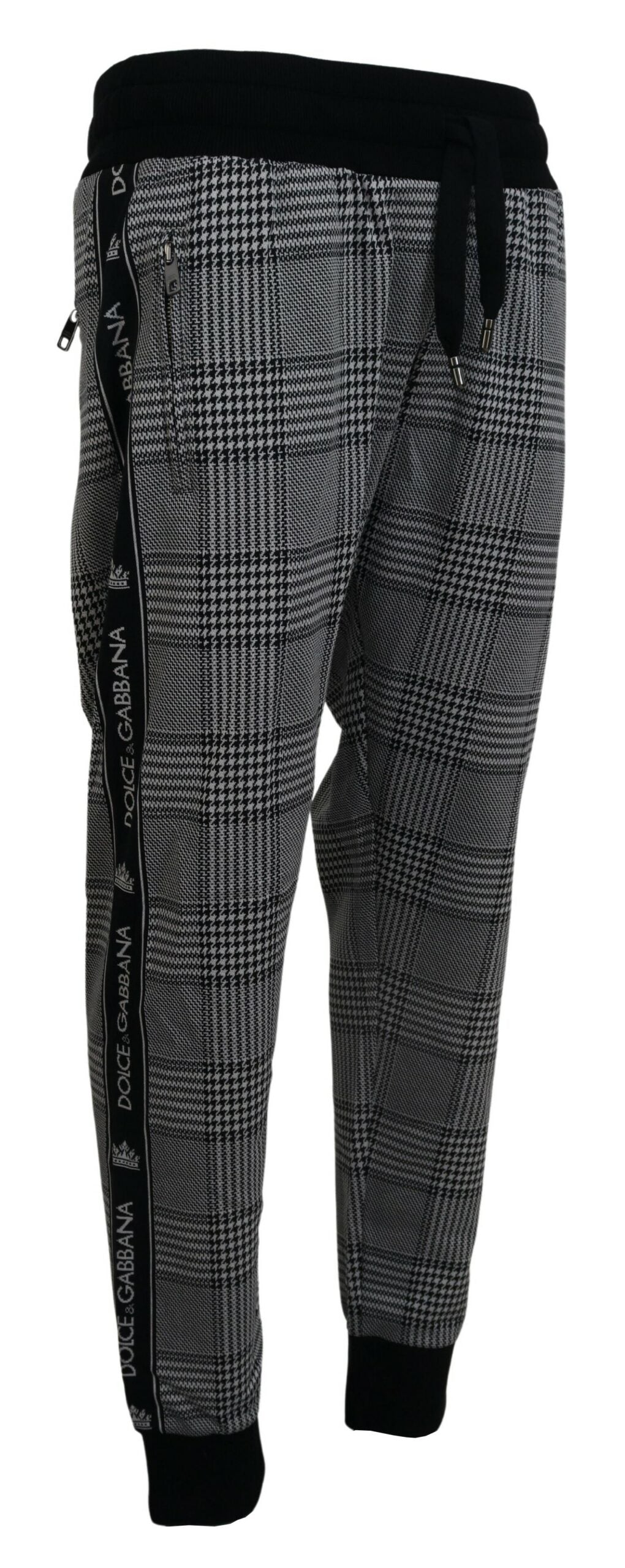 Schwarz Weiß Kariert Männer Jogger Hose