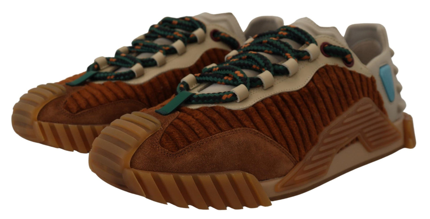Braun Beige Stoff Lace Up NS1 Schuhe
