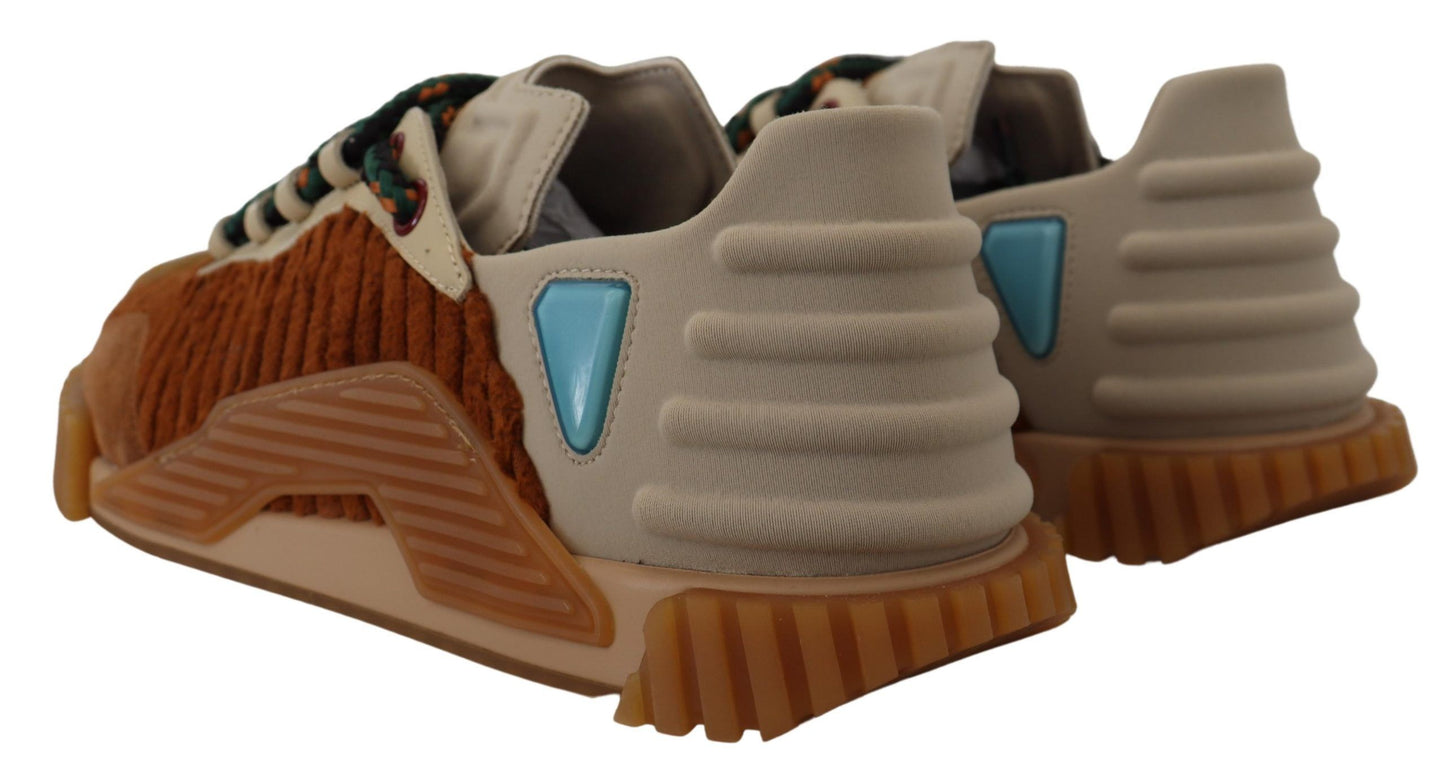 Braun Beige Stoff Lace Up NS1 Schuhe