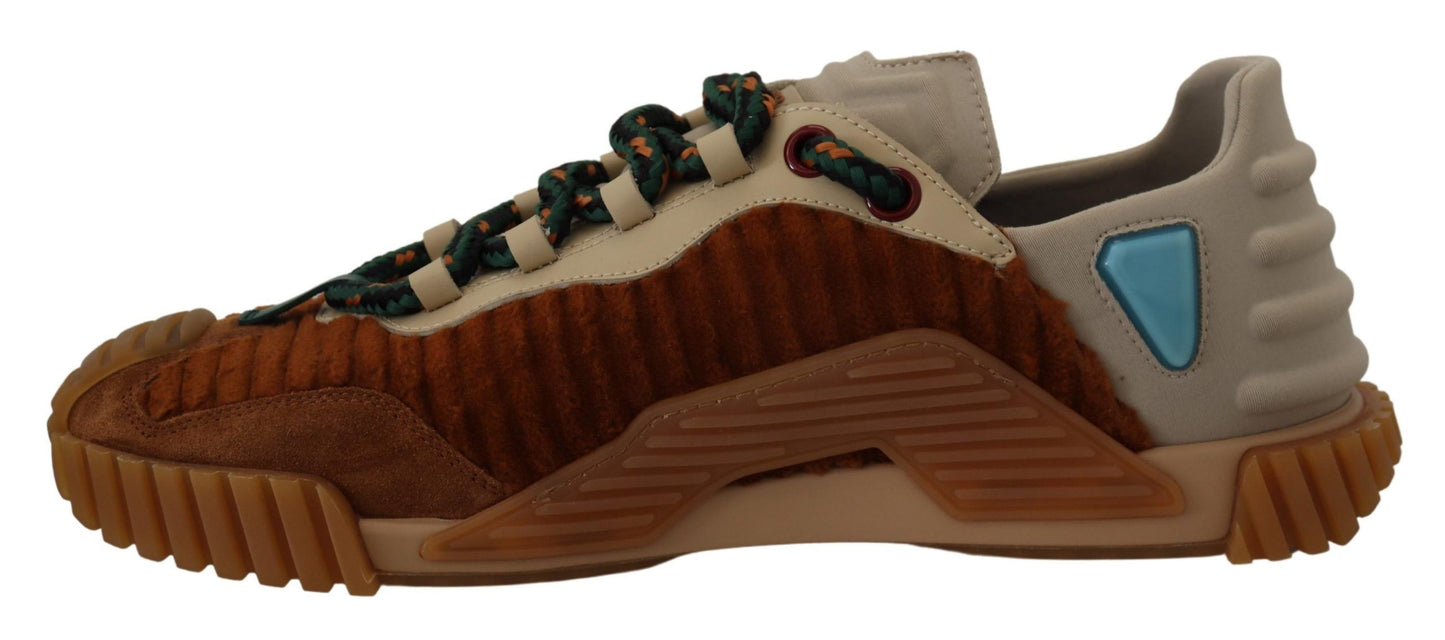 Braun Beige Stoff Lace Up NS1 Schuhe