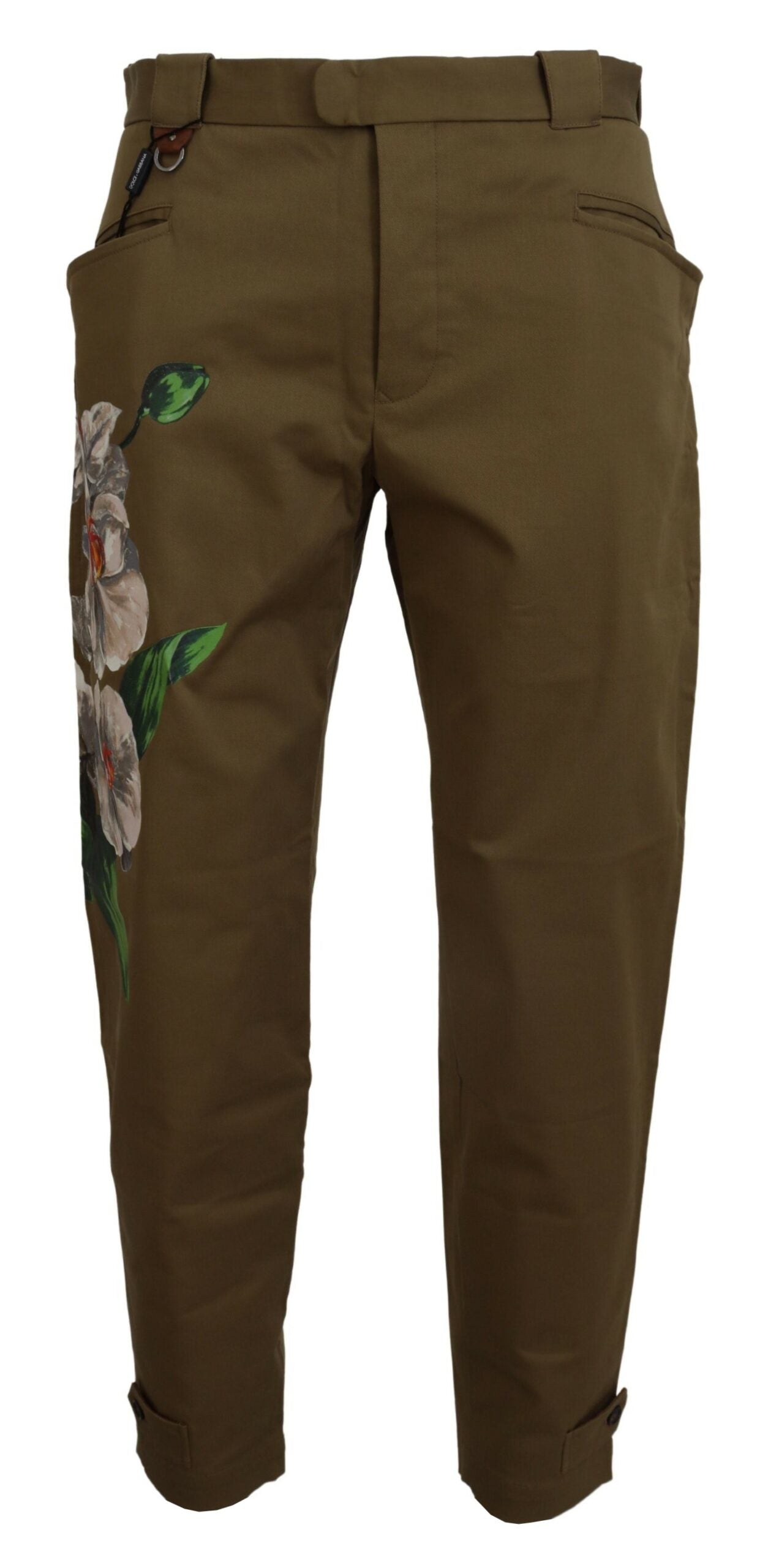 Grüne Baumwolle mit Blumenmuster für Männer Hosen