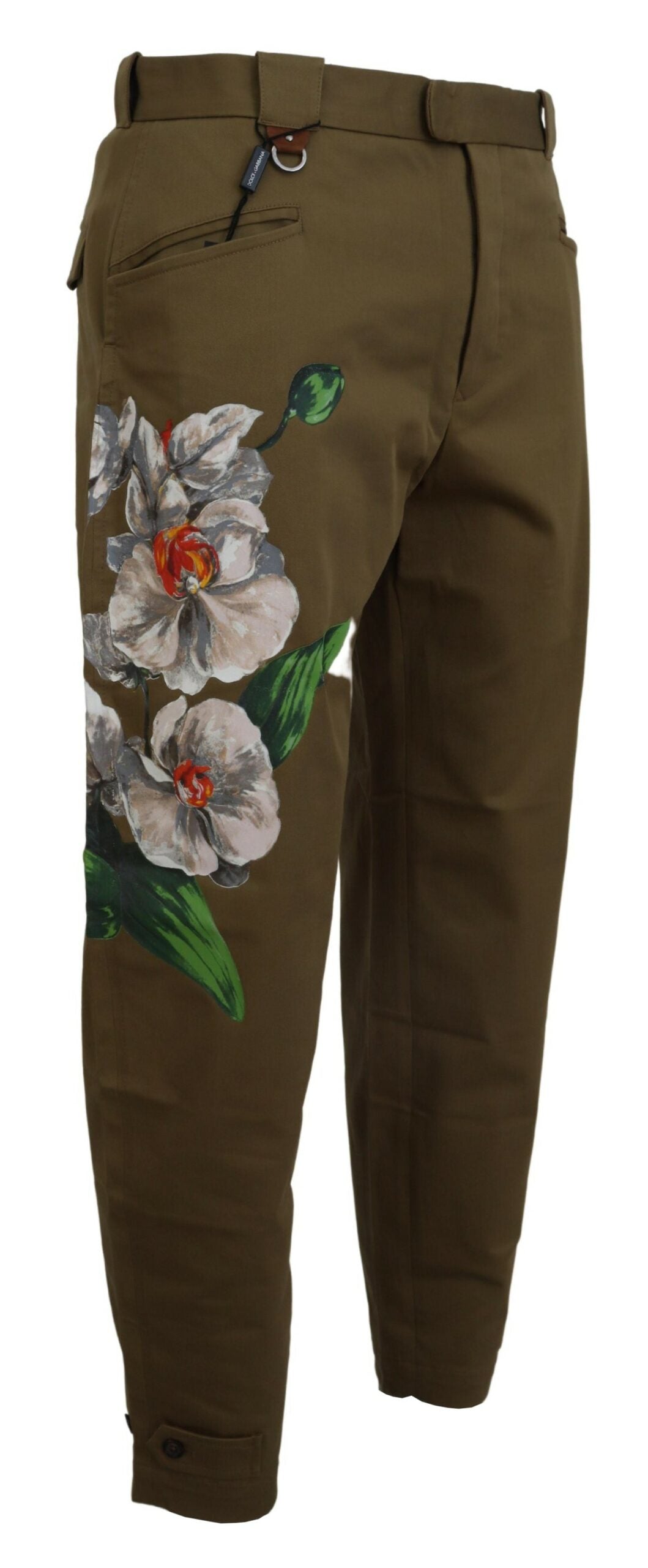 Grüne Baumwolle mit Blumenmuster für Männer Hosen